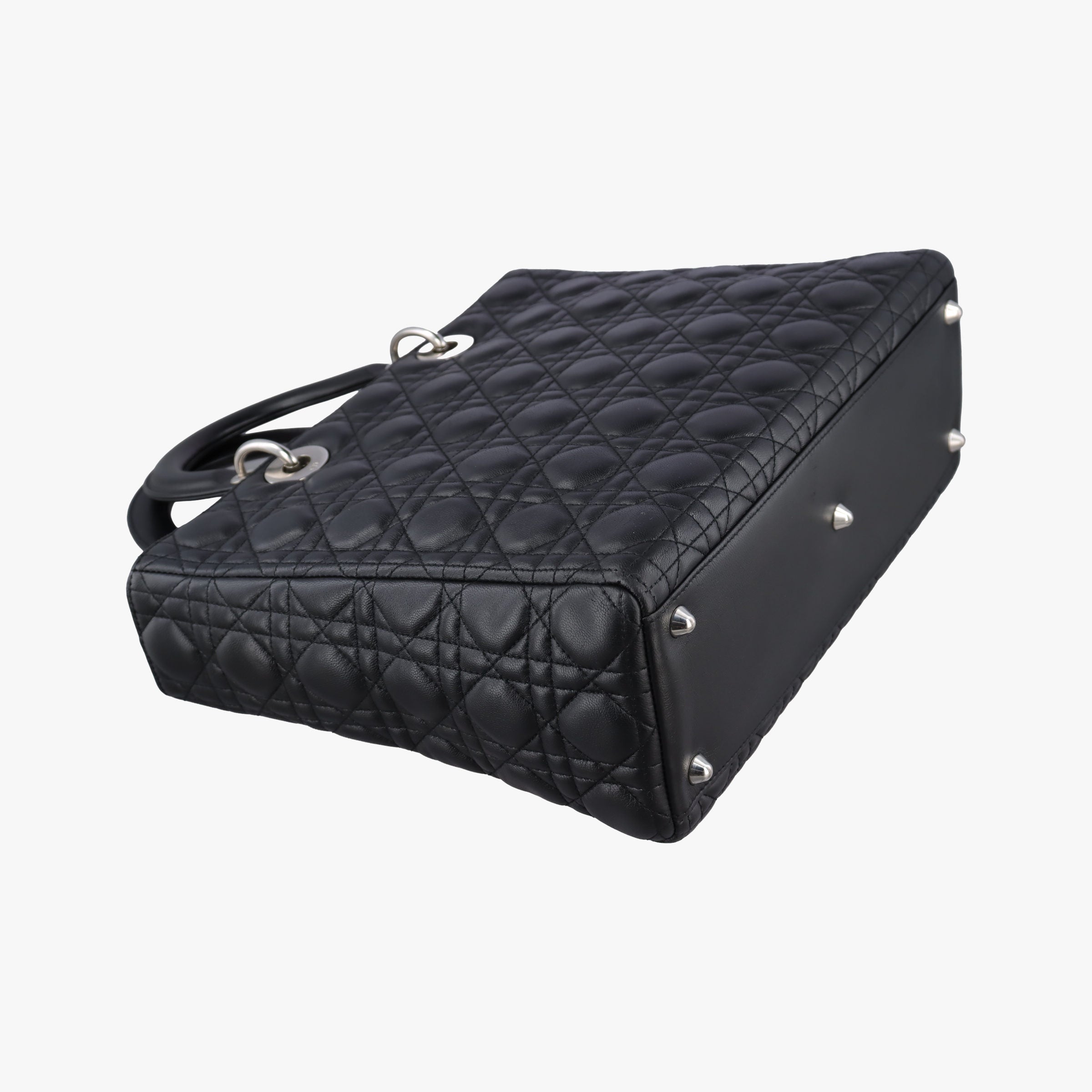 Pre-owned Christian Dior Lady Dior Black lambskin  shoulderbag | stylenewstar