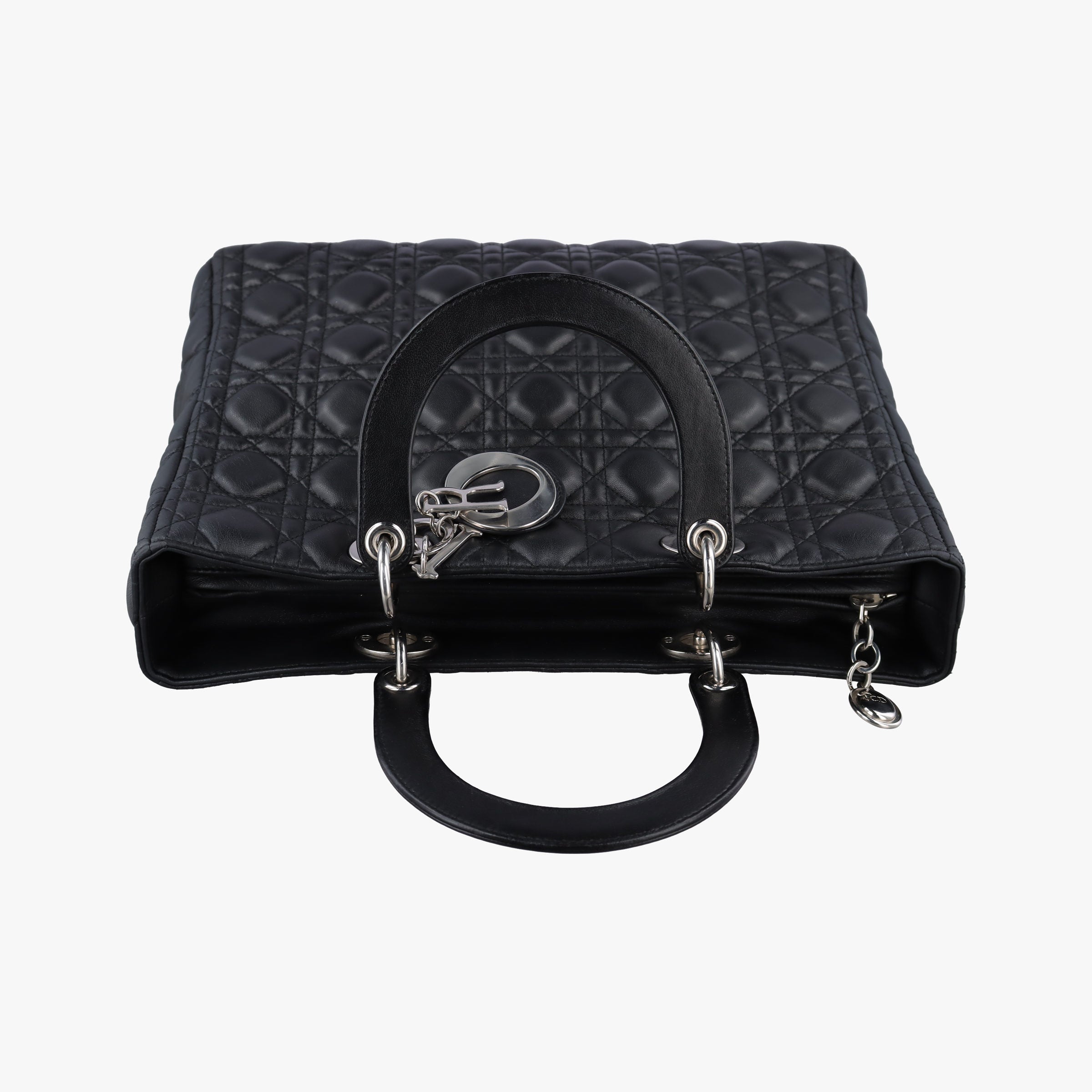 Pre-owned Christian Dior Lady Dior Black lambskin  shoulderbag | stylenewstar