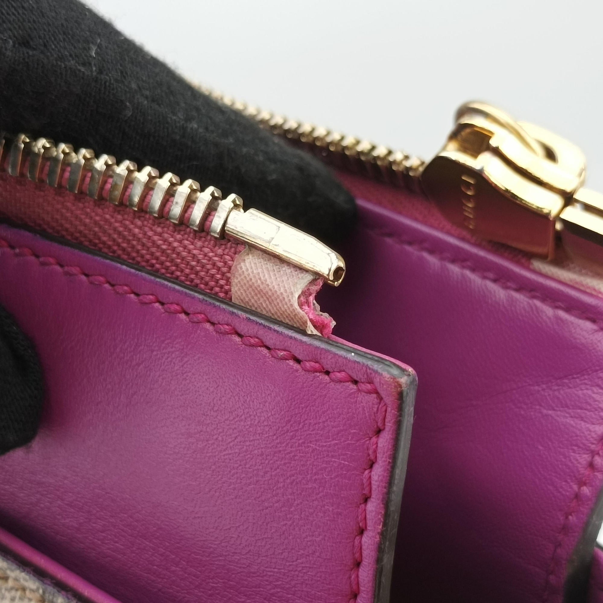 Pre-owned Gucci GG SUPREME Beige×Pink×Red PVC coated canvas×Leather 409534 handbag | stylenewstar