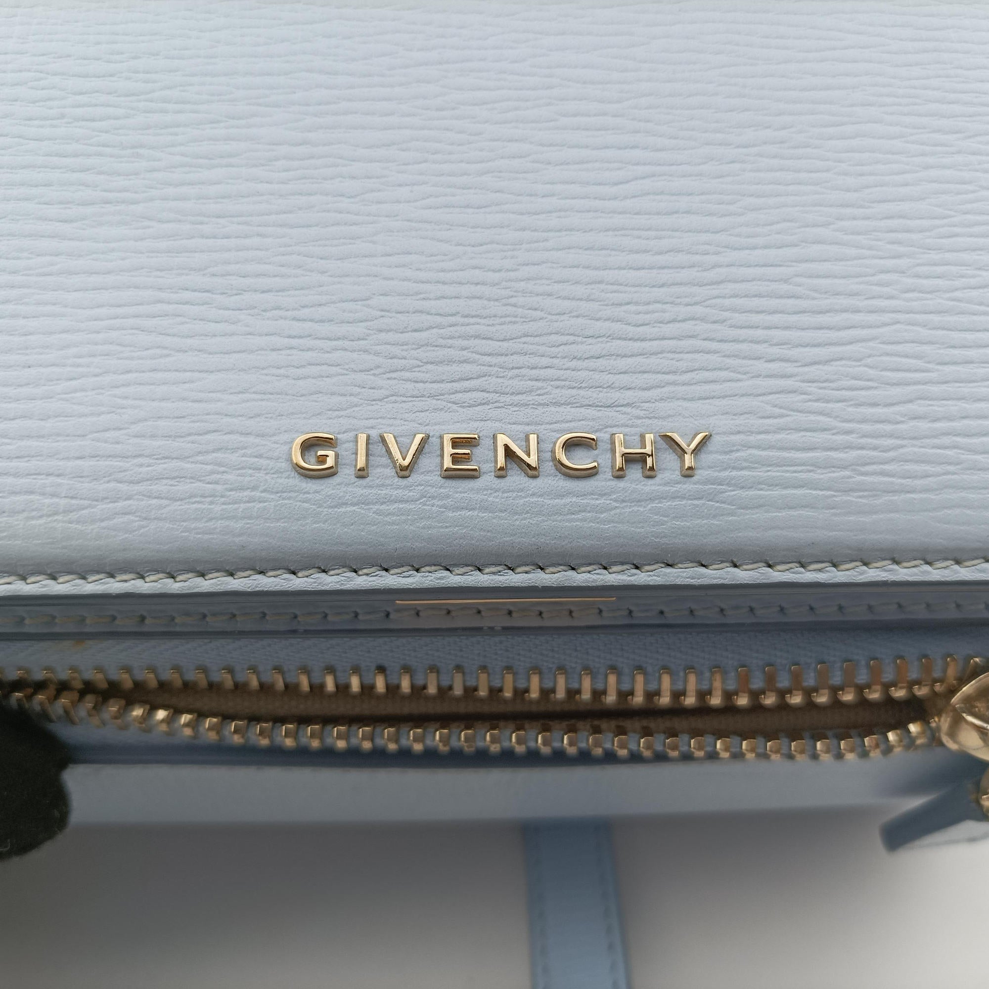 Pre-owned Givenchy Pandora Box Blue leather  shoulderbag | stylenewstar