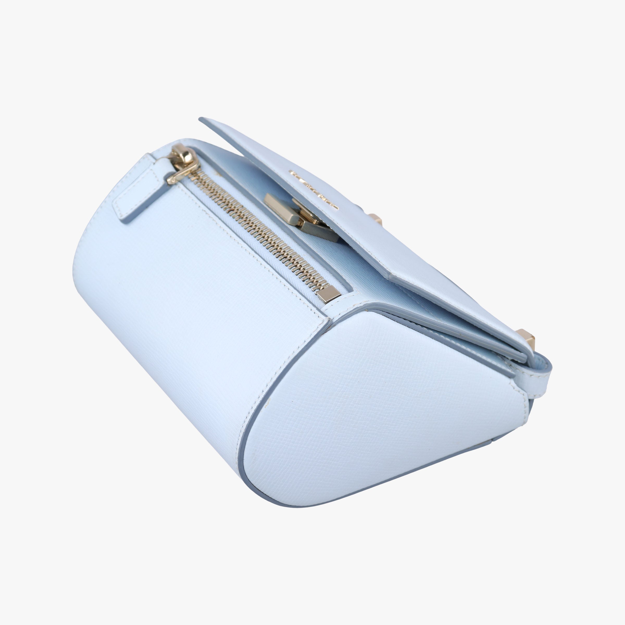 Pre-owned Givenchy Pandora Box Blue leather  shoulderbag | stylenewstar