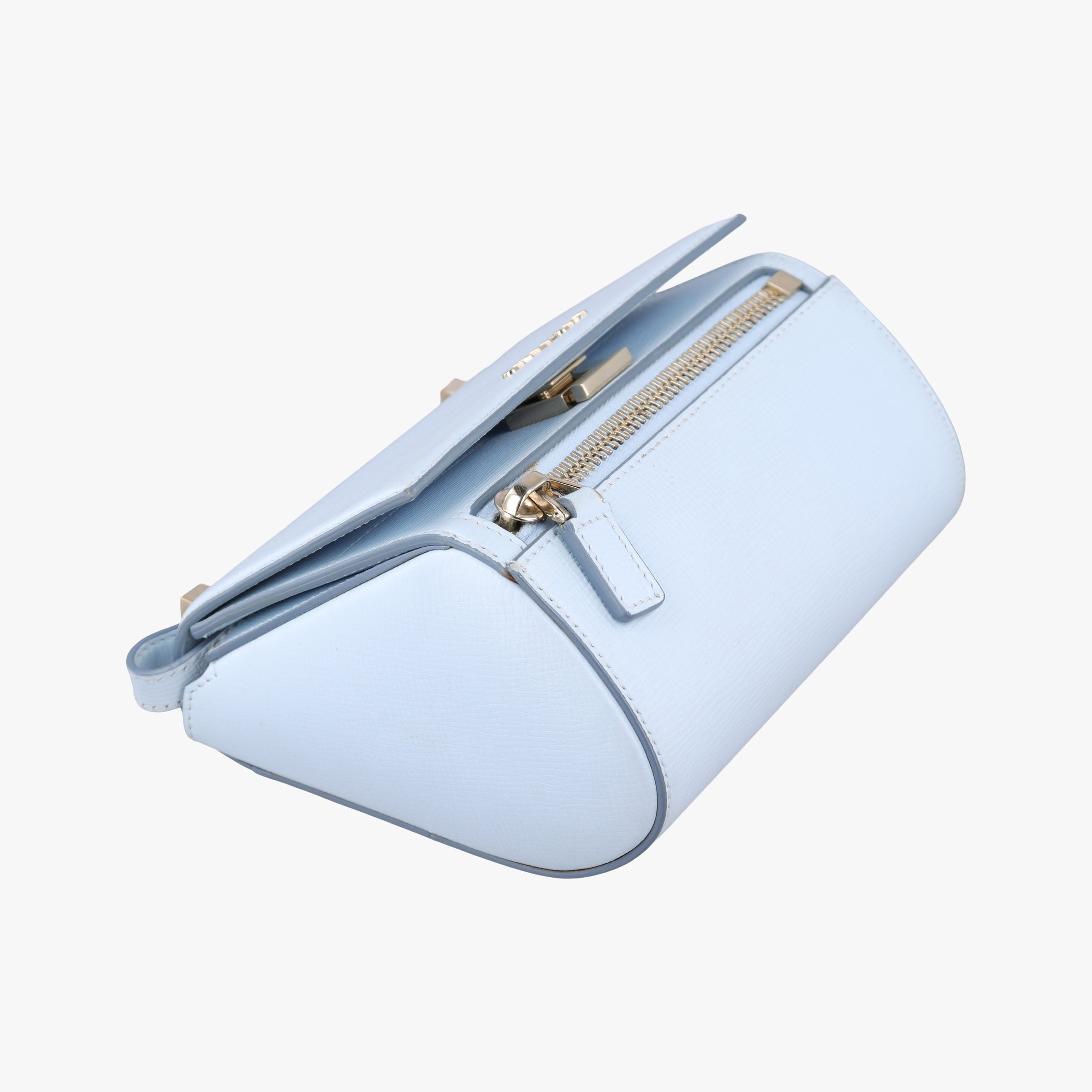 Pre-owned Givenchy Pandora Box Blue leather  shoulderbag | stylenewstar