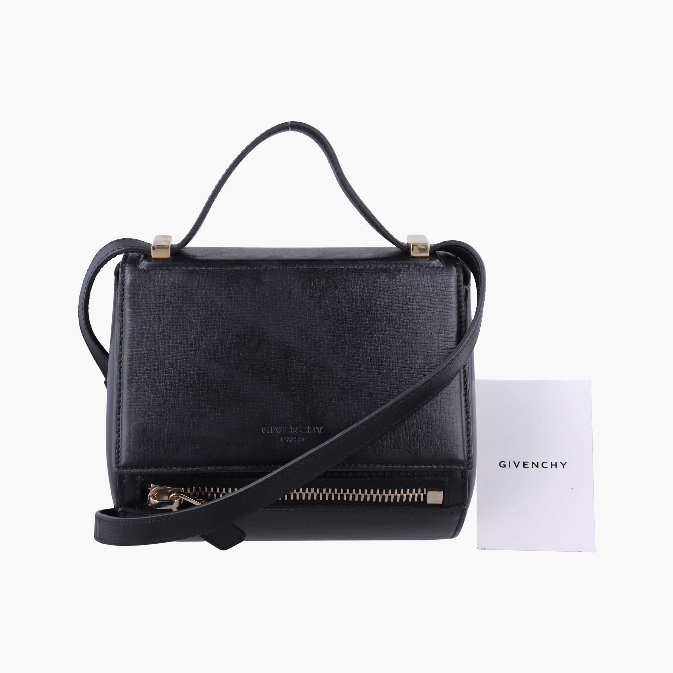 Pre-owned Givenchy Pandora Black Leather  shoulderbag | stylenewstar