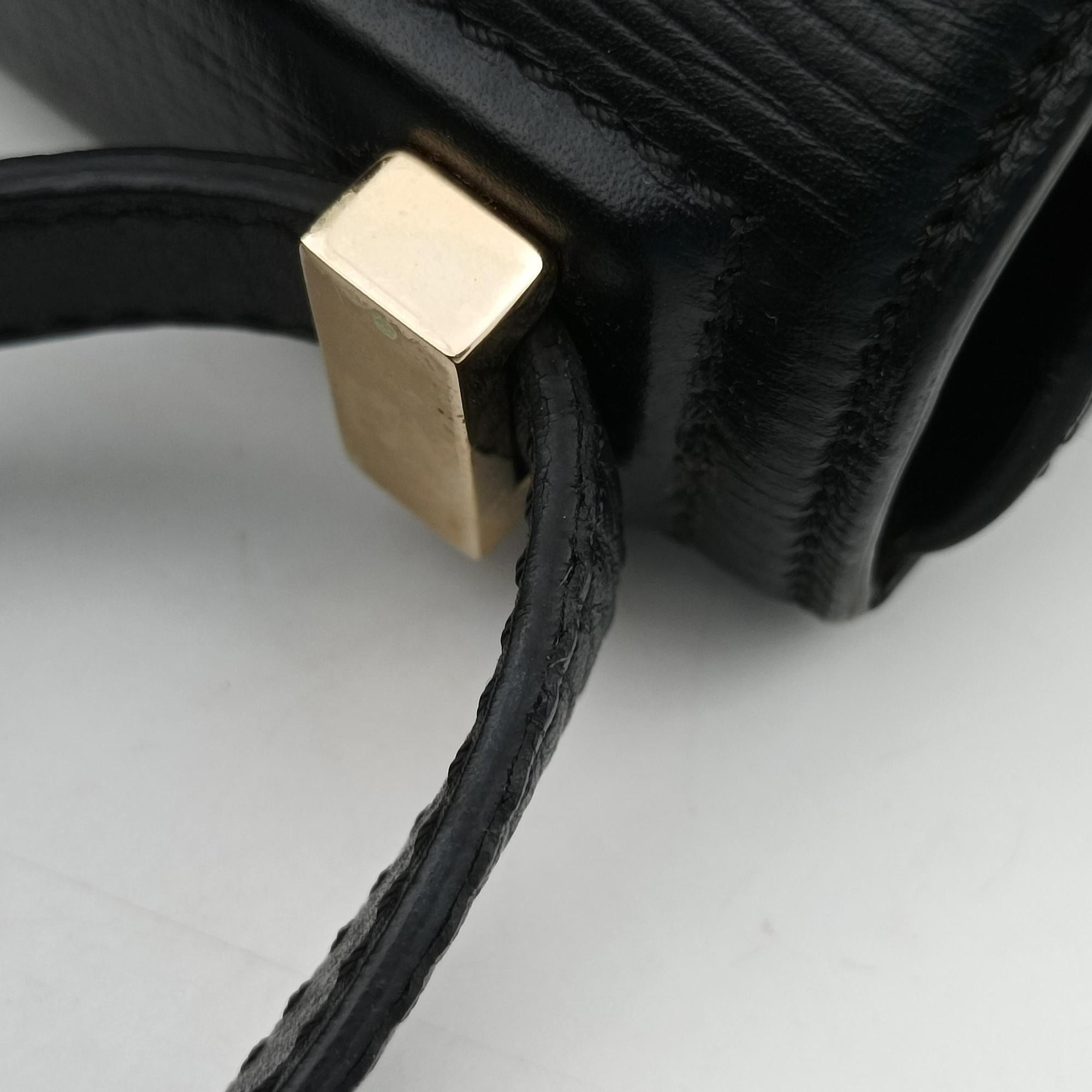 Pre-owned Givenchy Pandora Black Leather  shoulderbag | stylenewstar
