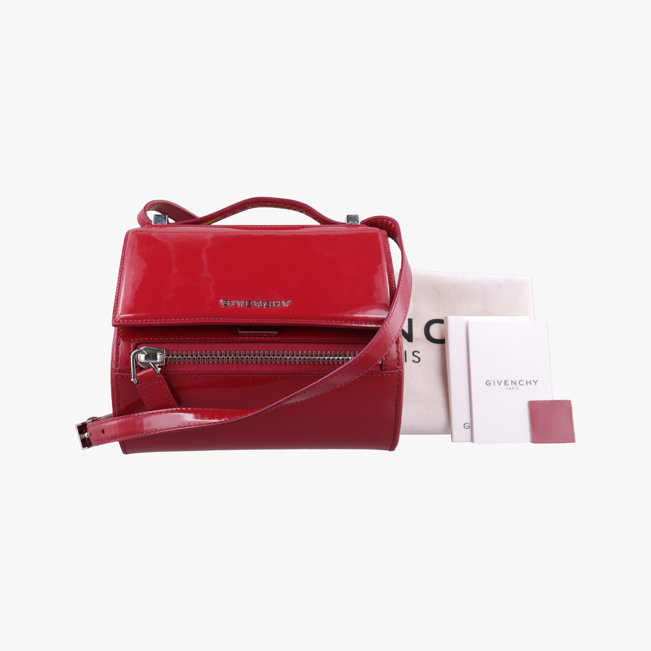 Pre-owned Givenchy Pandora Box Red Patent Leather  shoulderbag | stylenewstar