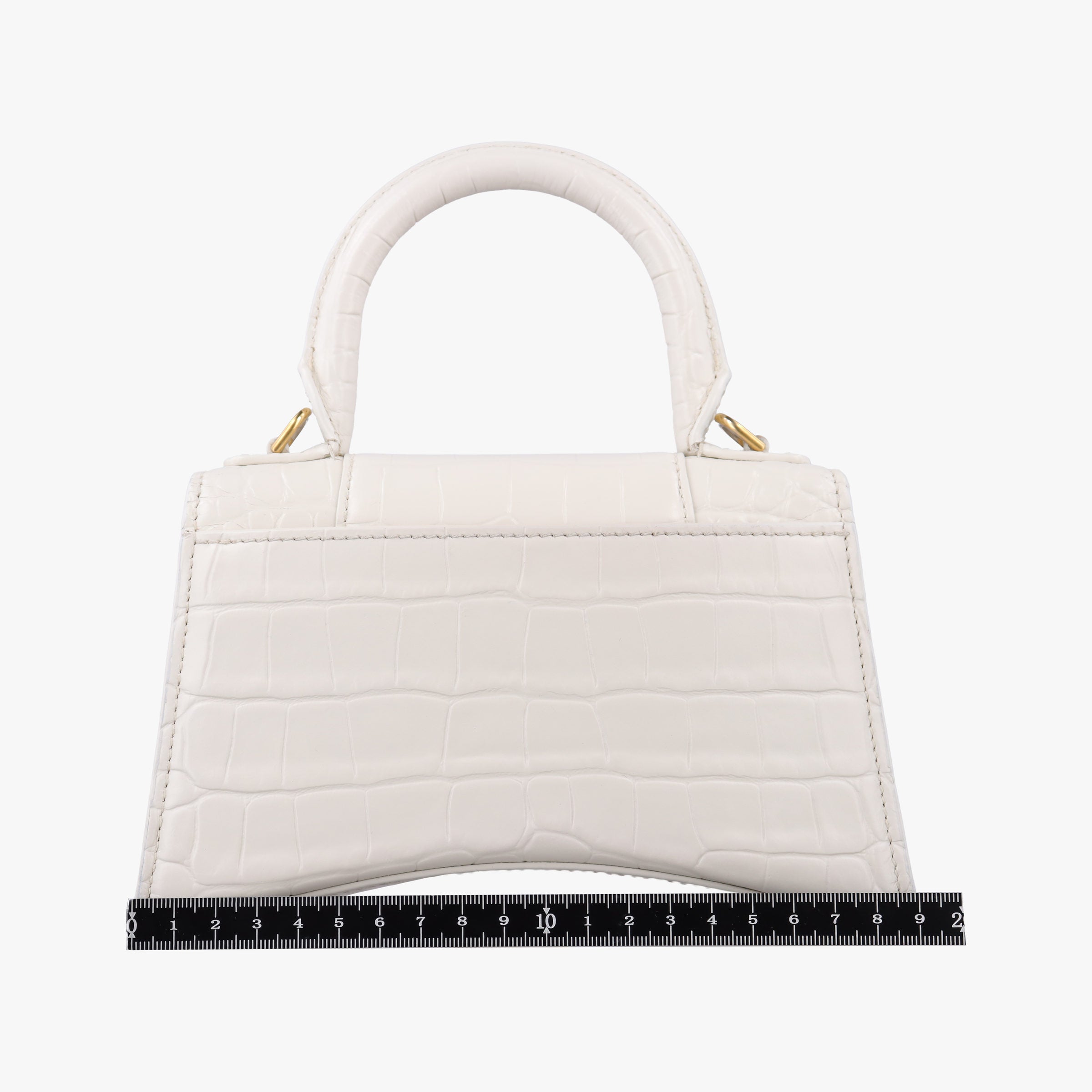 Pre-owned Balenciaga Hourglass mini White leather  shoulderbag | stylenewstar