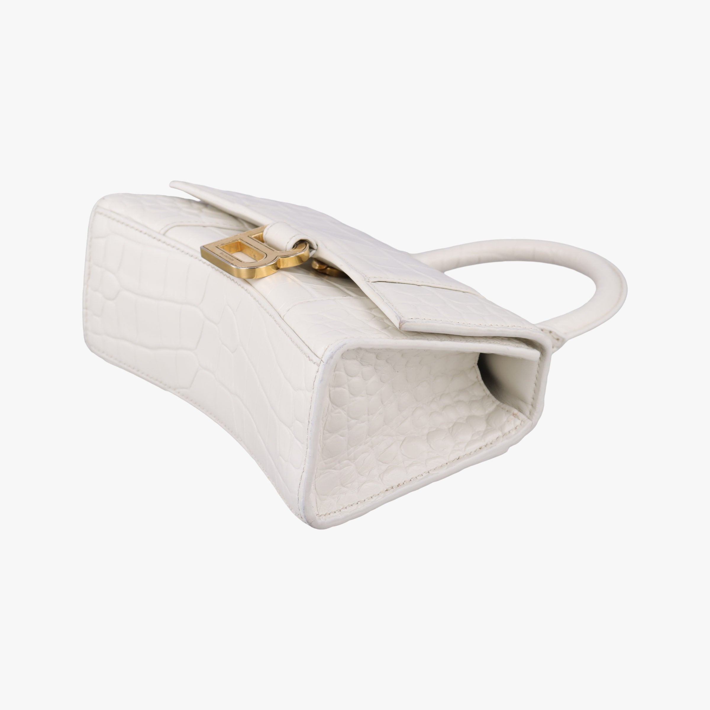 Pre-owned Balenciaga Hourglass mini White leather  shoulderbag | stylenewstar