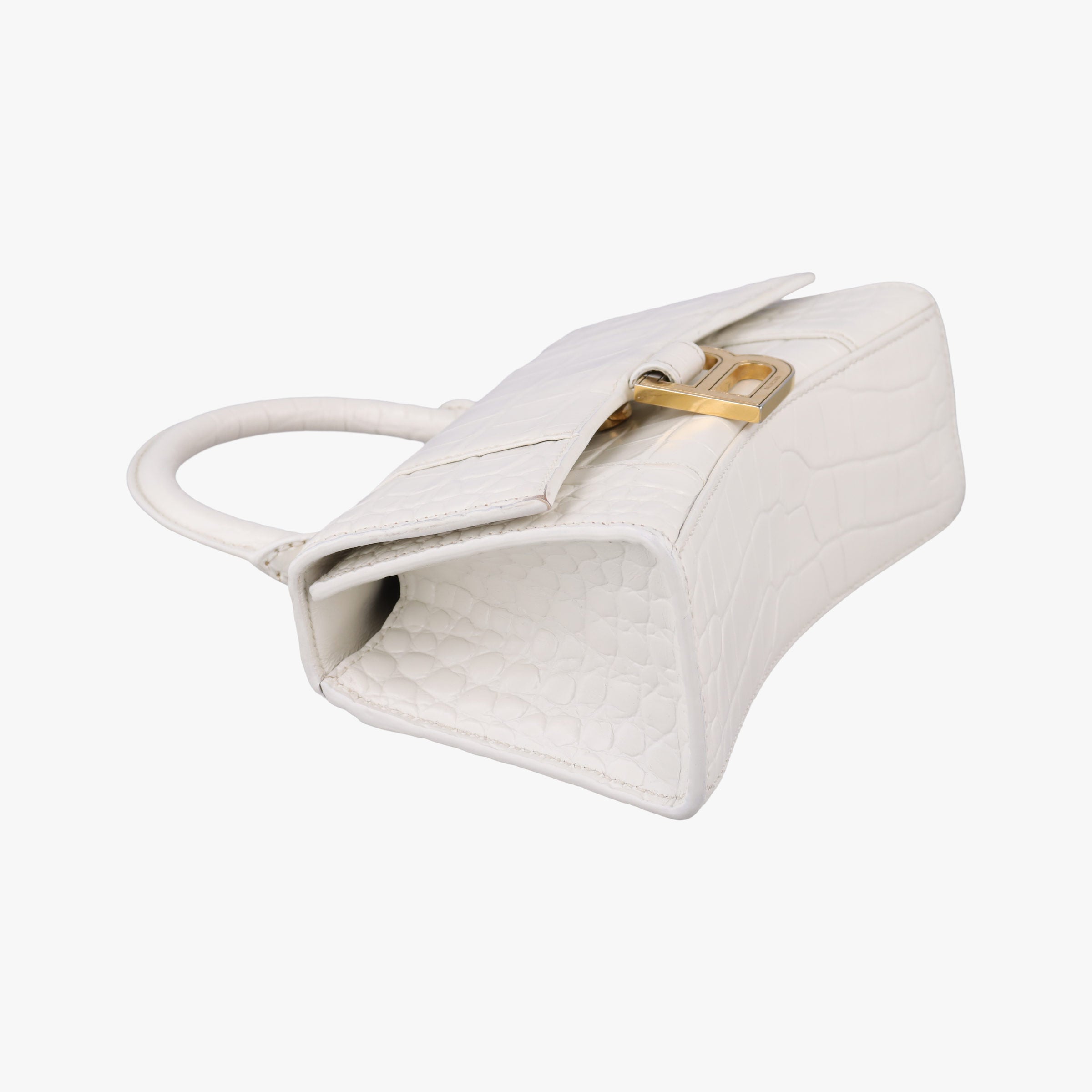 Pre-owned Balenciaga Hourglass mini White leather  shoulderbag | stylenewstar