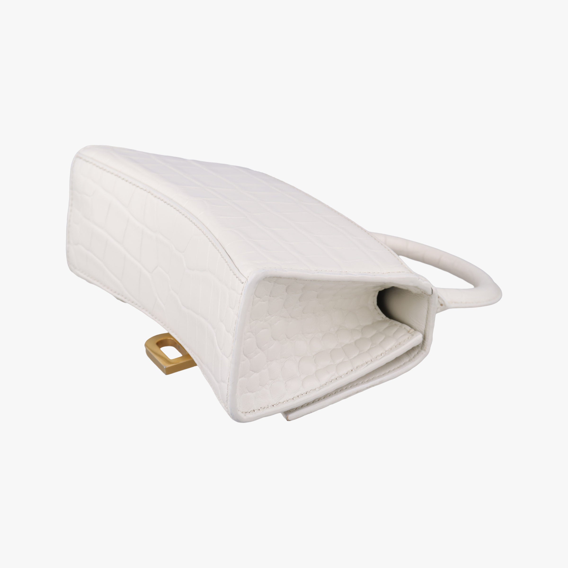 Pre-owned Balenciaga Hourglass mini White leather  shoulderbag | stylenewstar