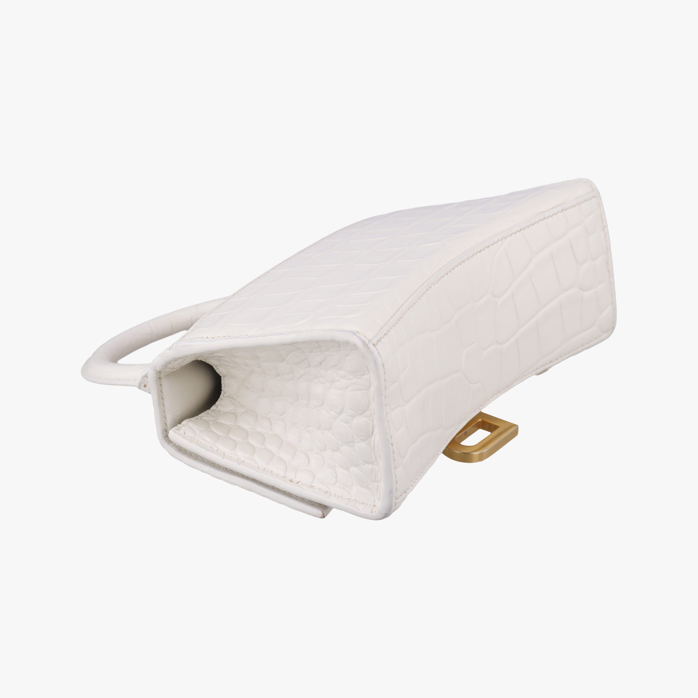 Pre-owned Balenciaga Hourglass mini White leather  shoulderbag | stylenewstar