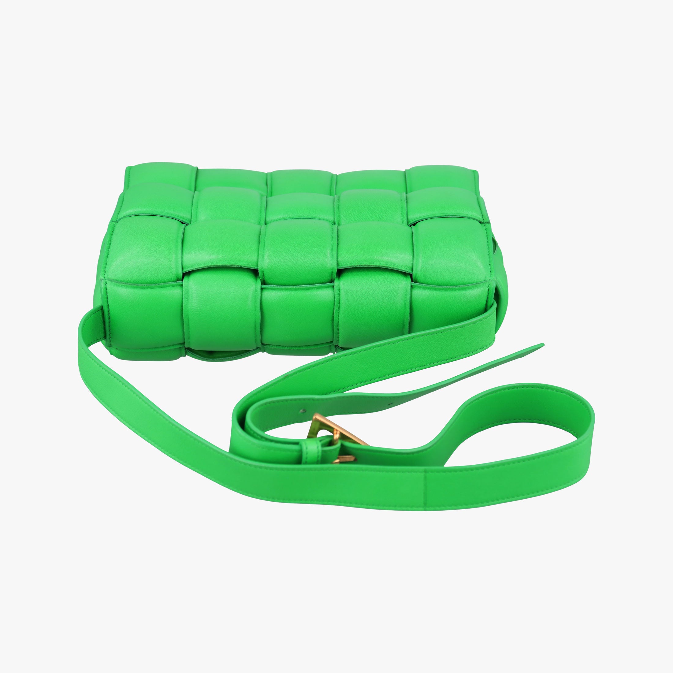 Pre-owned Bottega Veneta Padded Cassette Green lambskin  shoulderbag | stylenewstar