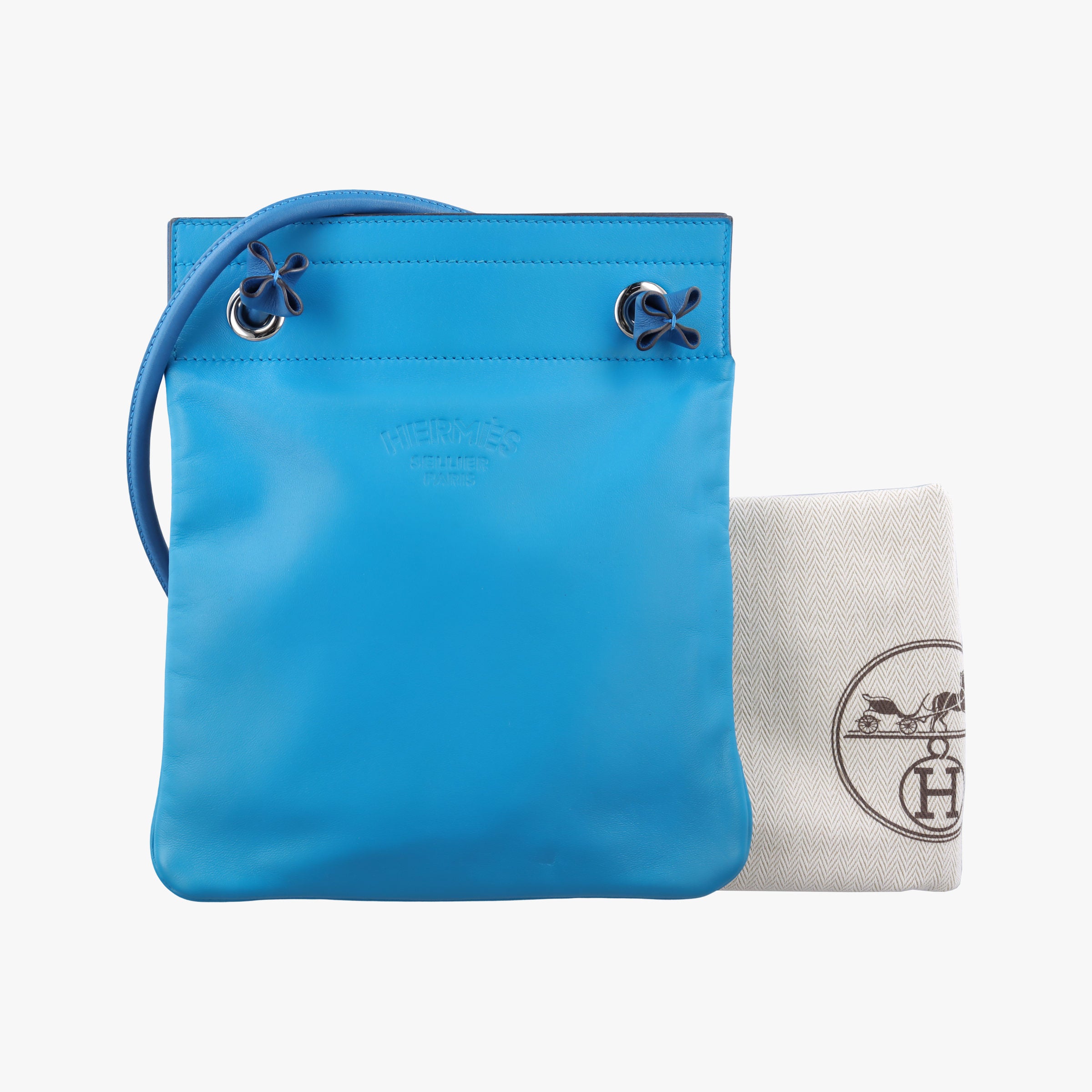 Vintage Hermes Sac Aline mini Blue lambskin  shoulderbag | stylenewstar