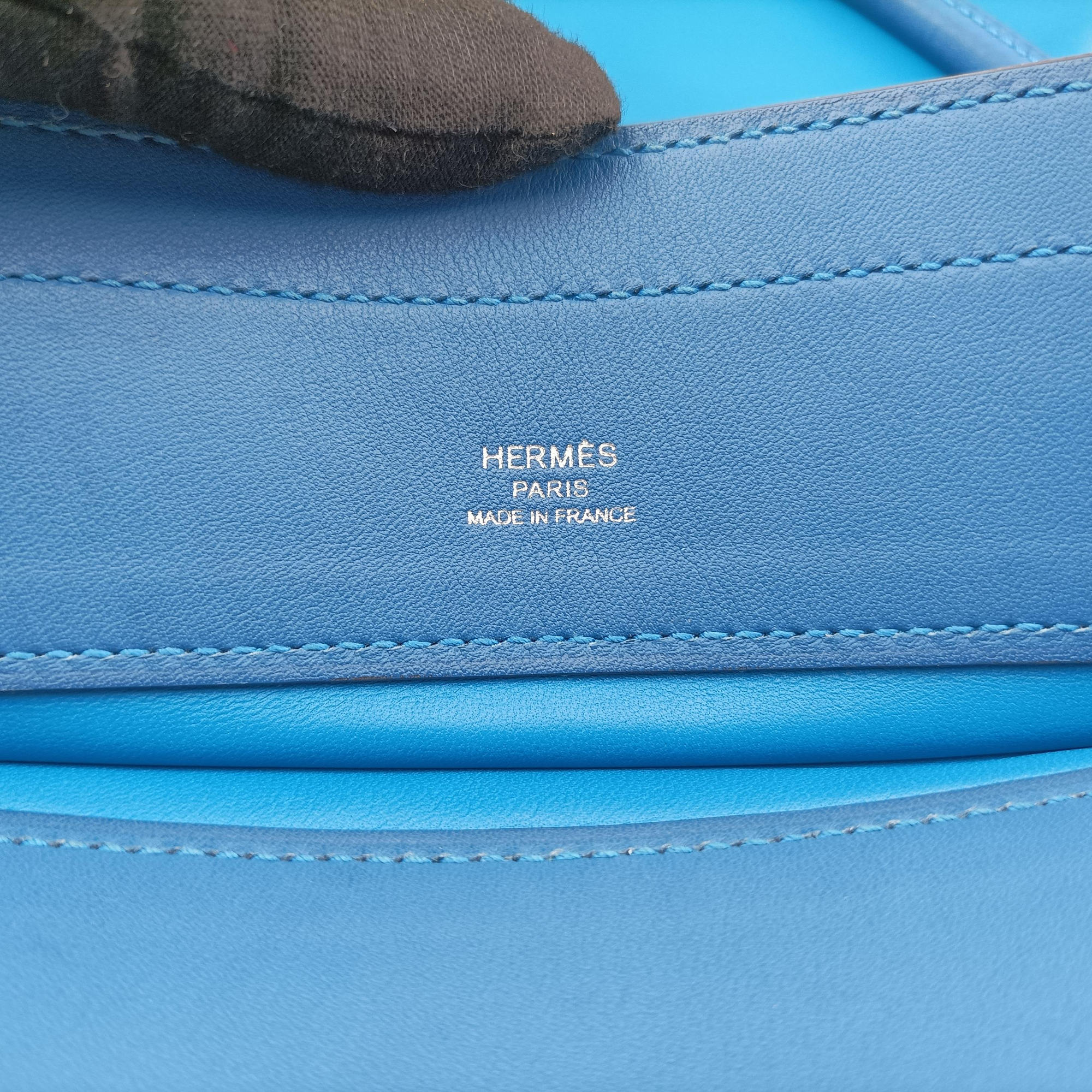 Vintage Hermes Sac Aline mini Blue lambskin  shoulderbag | stylenewstar