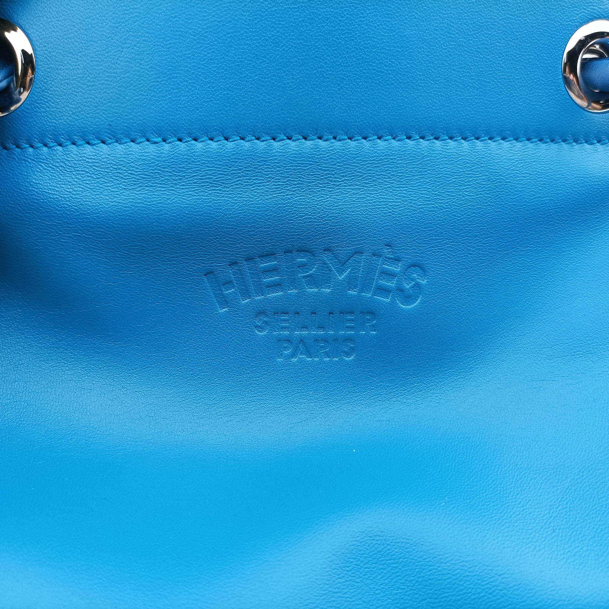 Vintage Hermes Sac Aline mini Blue lambskin  shoulderbag | stylenewstar