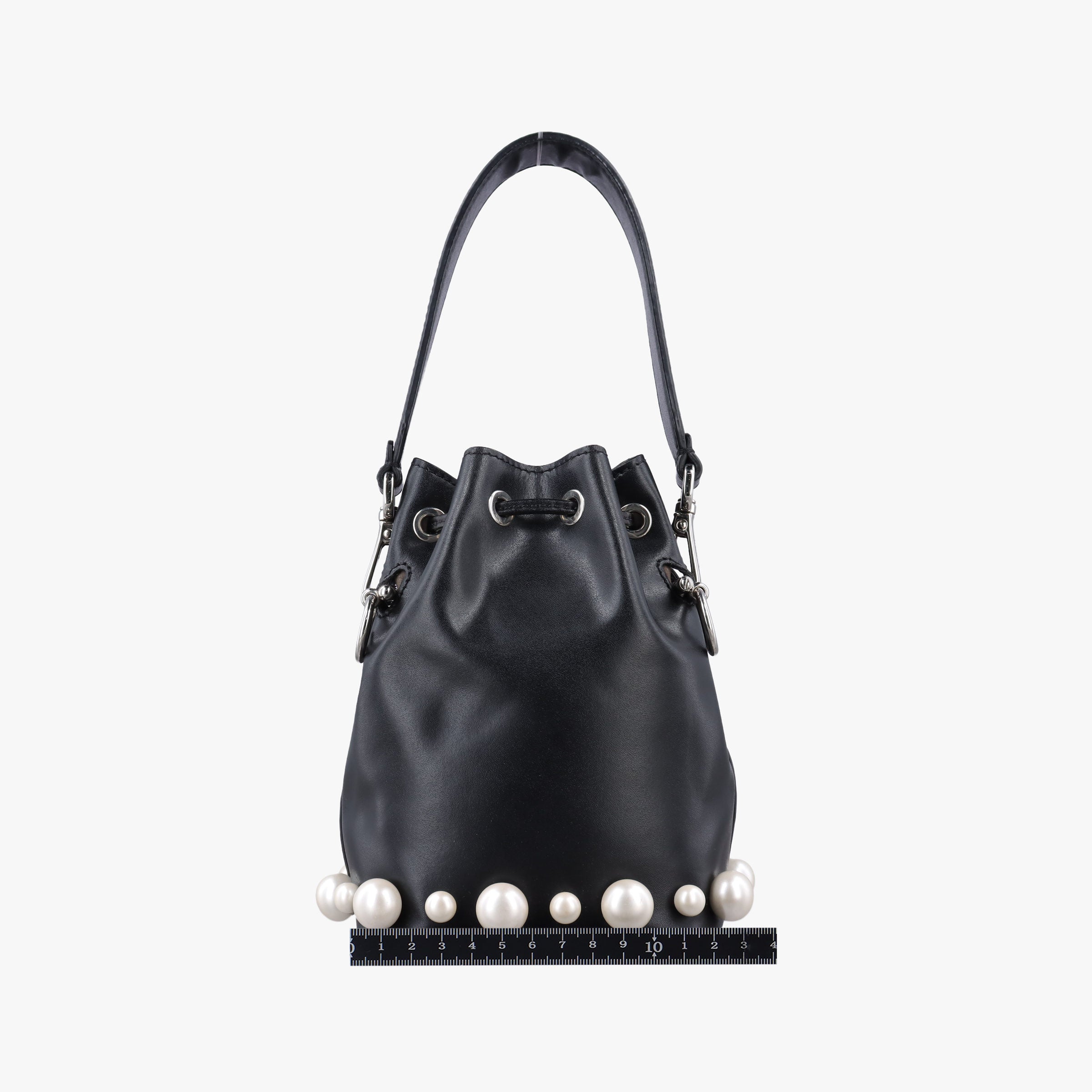 Secondhand Fendi Mon Tresor Mini Bucket Black Leather 8BS010 handbag | stylenewstar