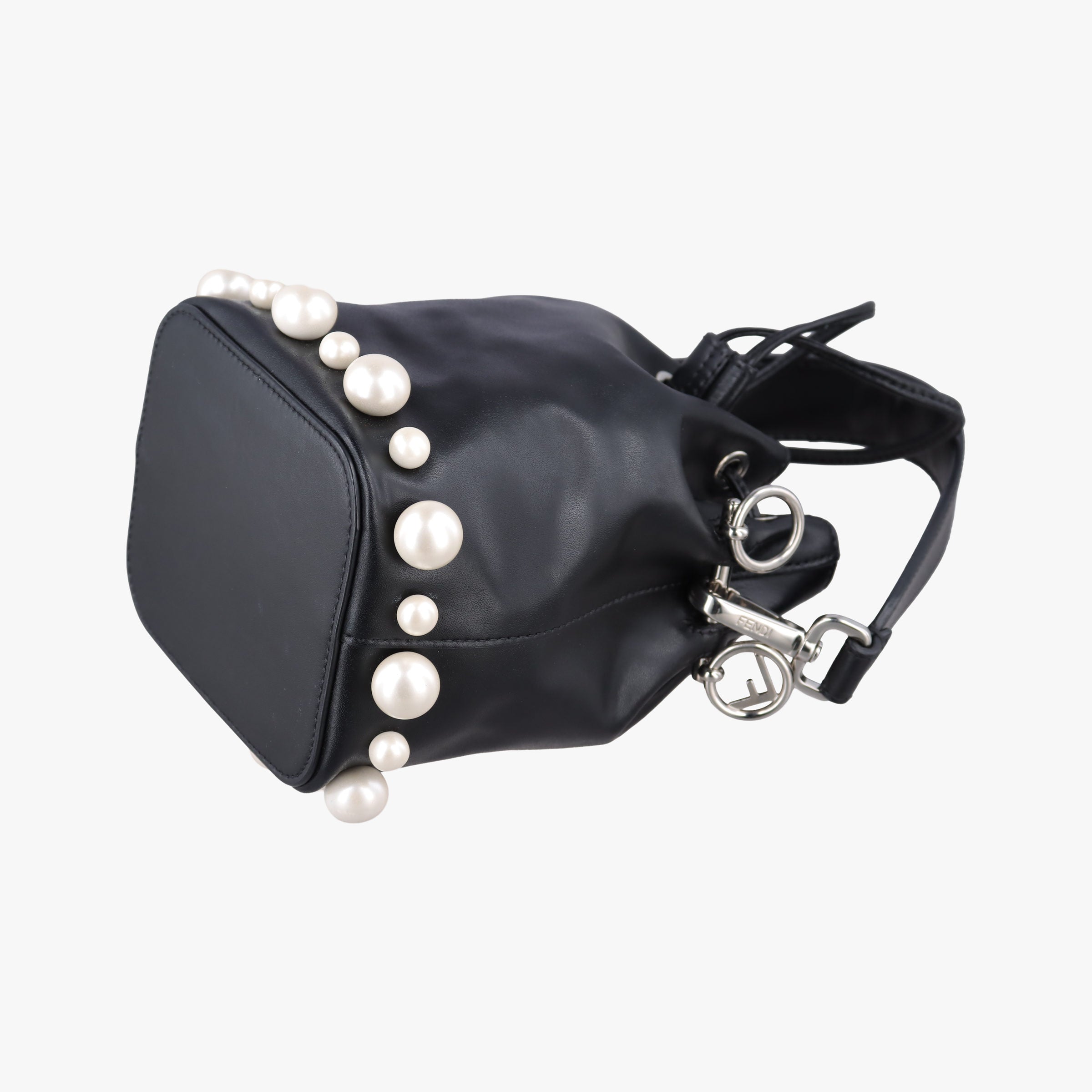 Secondhand Fendi Mon Tresor Mini Bucket Black Leather 8BS010 handbag | stylenewstar