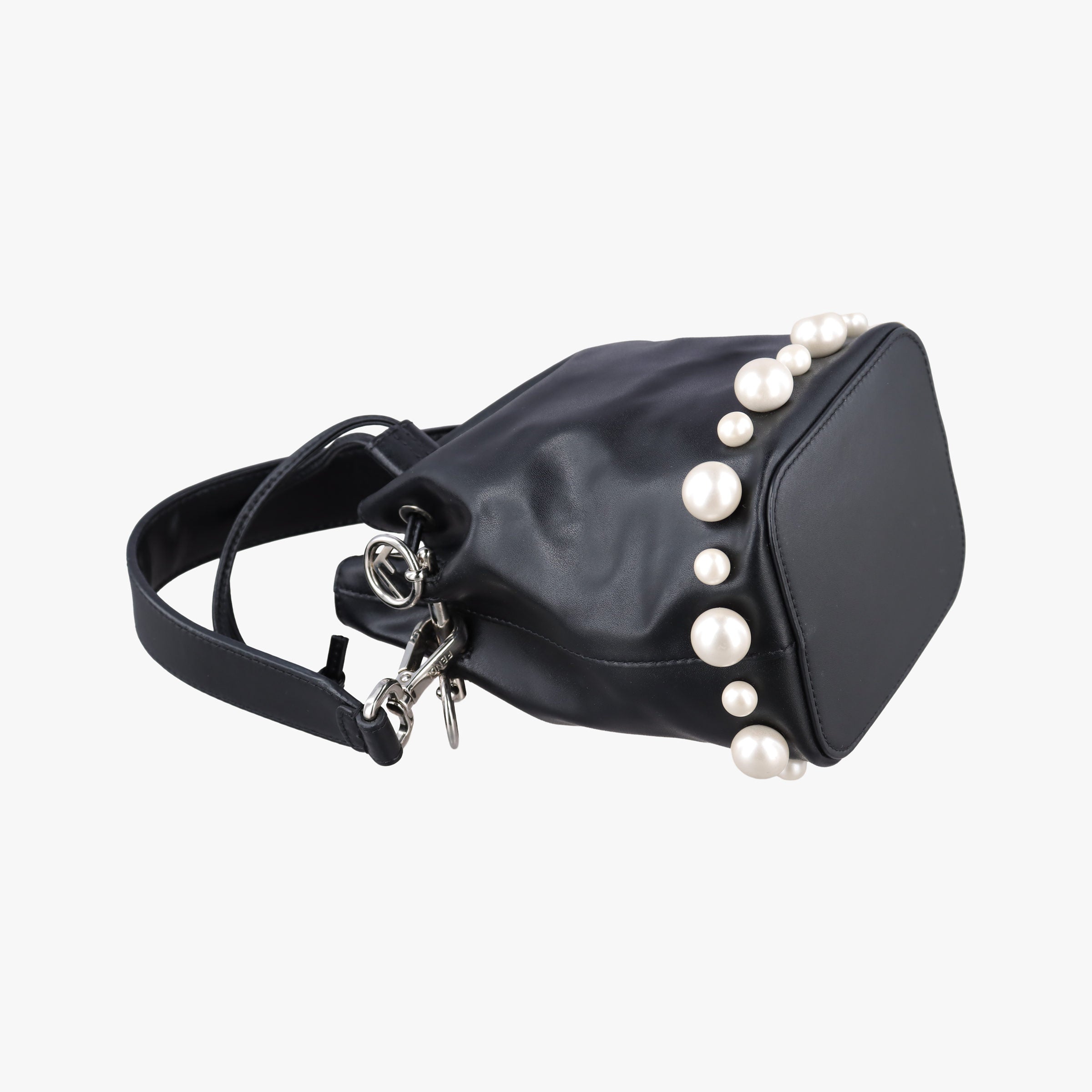 Secondhand Fendi Mon Tresor Mini Bucket Black Leather 8BS010 handbag | stylenewstar