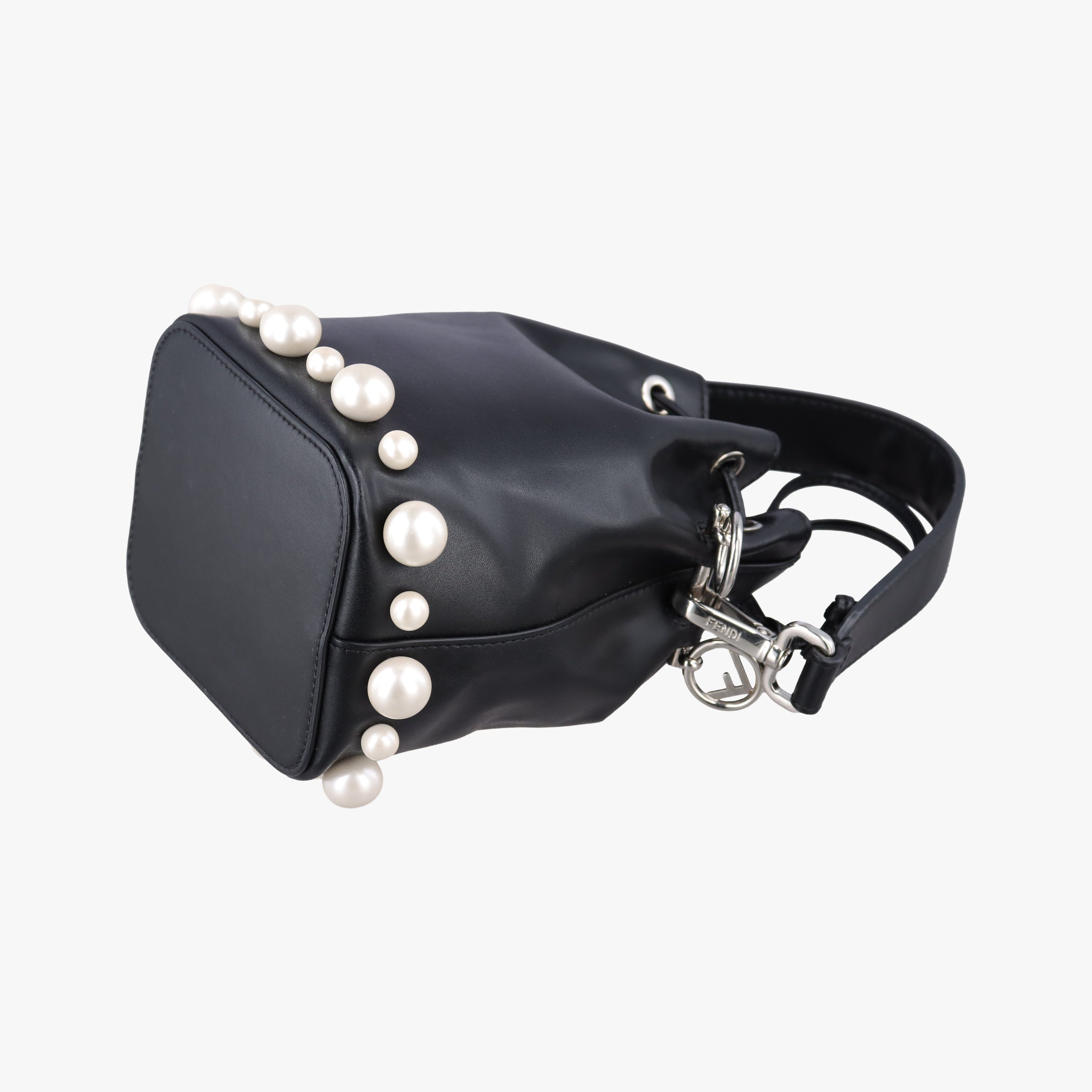 Secondhand Fendi Mon Tresor Mini Bucket Black Leather 8BS010 handbag | stylenewstar