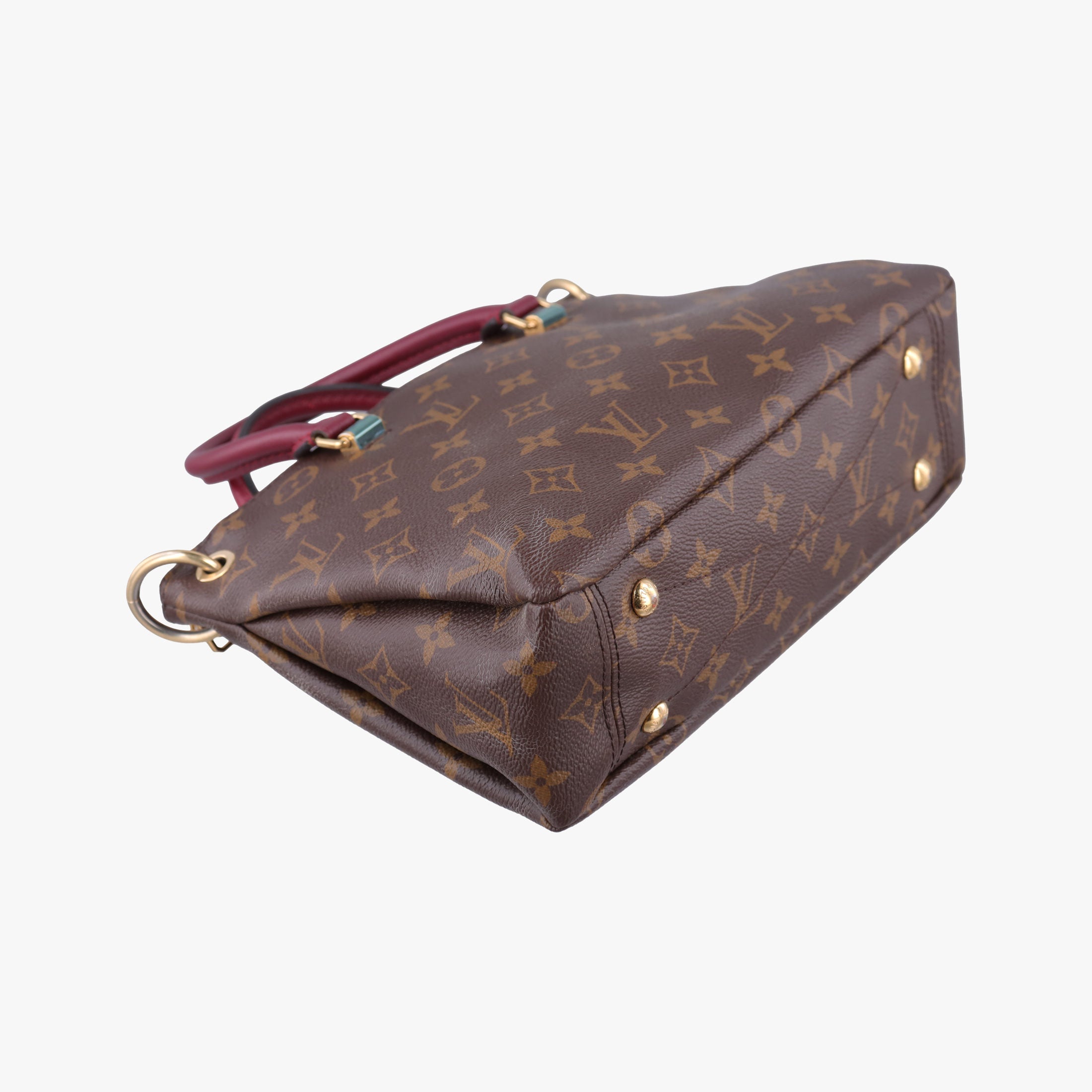 Pre-owned Louis Vuitton PALLAS brown×CERISE Monogram Canvas×calf leather M41175 shoulderbag | stylenewstar