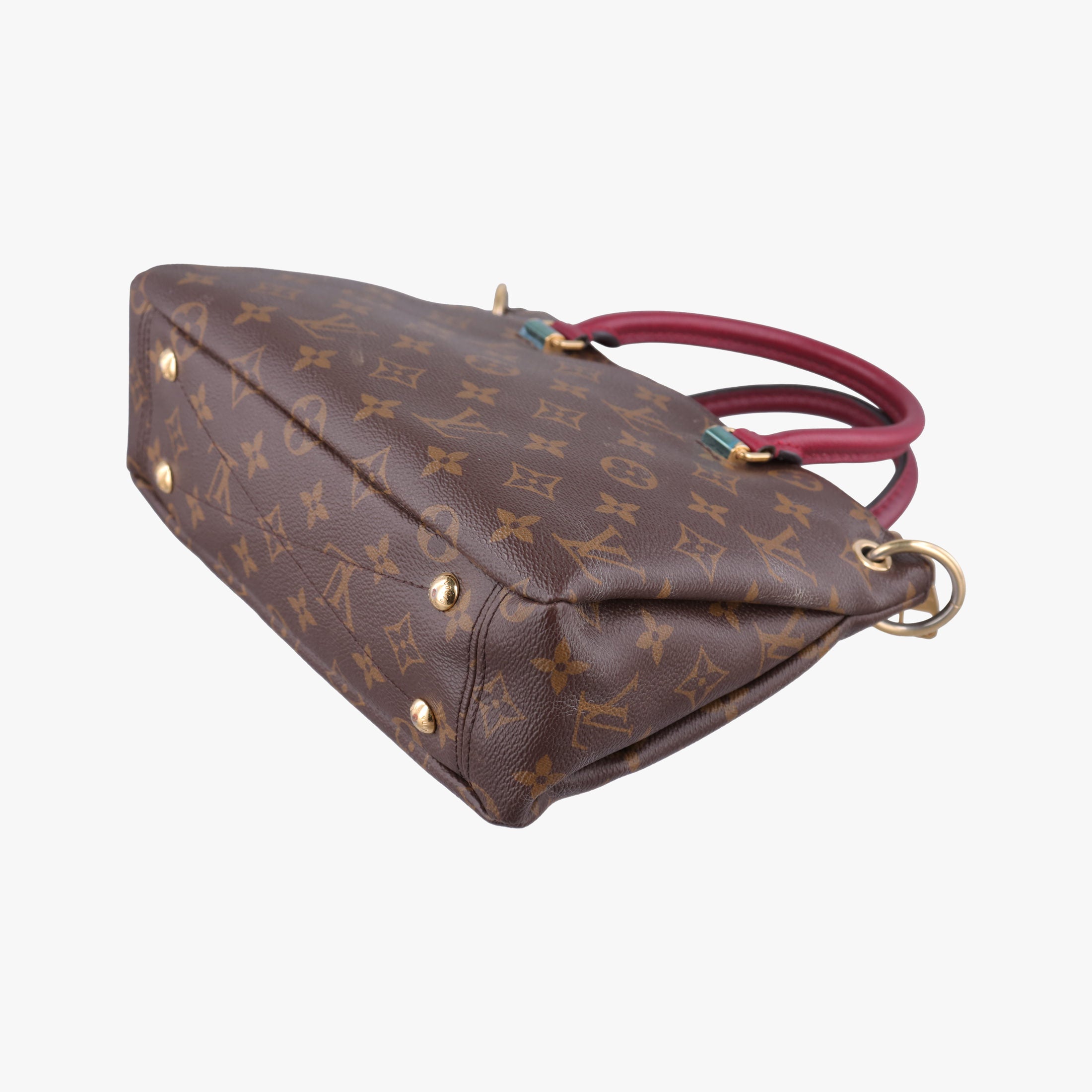 Pre-owned Louis Vuitton PALLAS brown×CERISE Monogram Canvas×calf leather M41175 shoulderbag | stylenewstar
