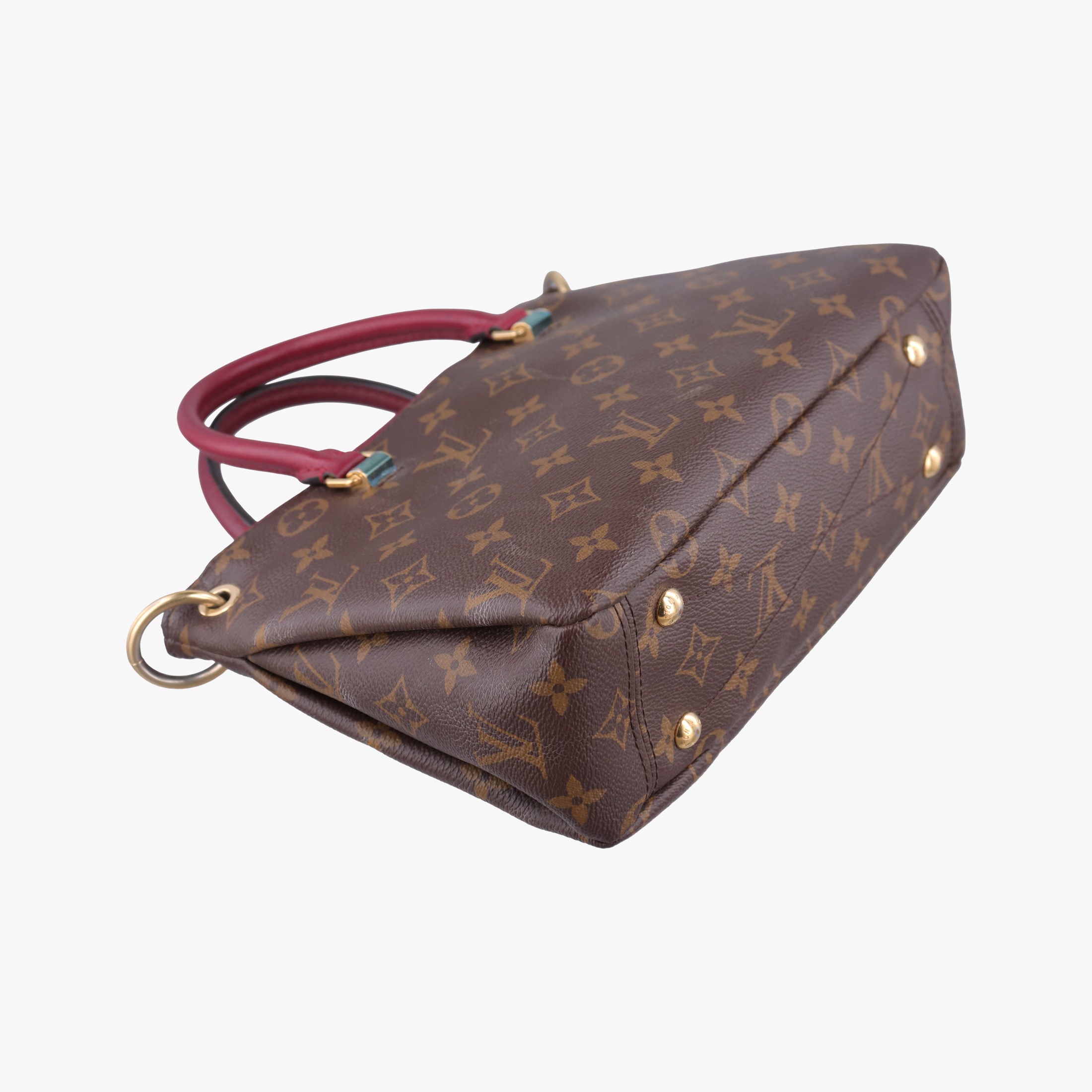 Pre-owned Louis Vuitton PALLAS brown×CERISE Monogram Canvas×calf leather M41175 shoulderbag | stylenewstar