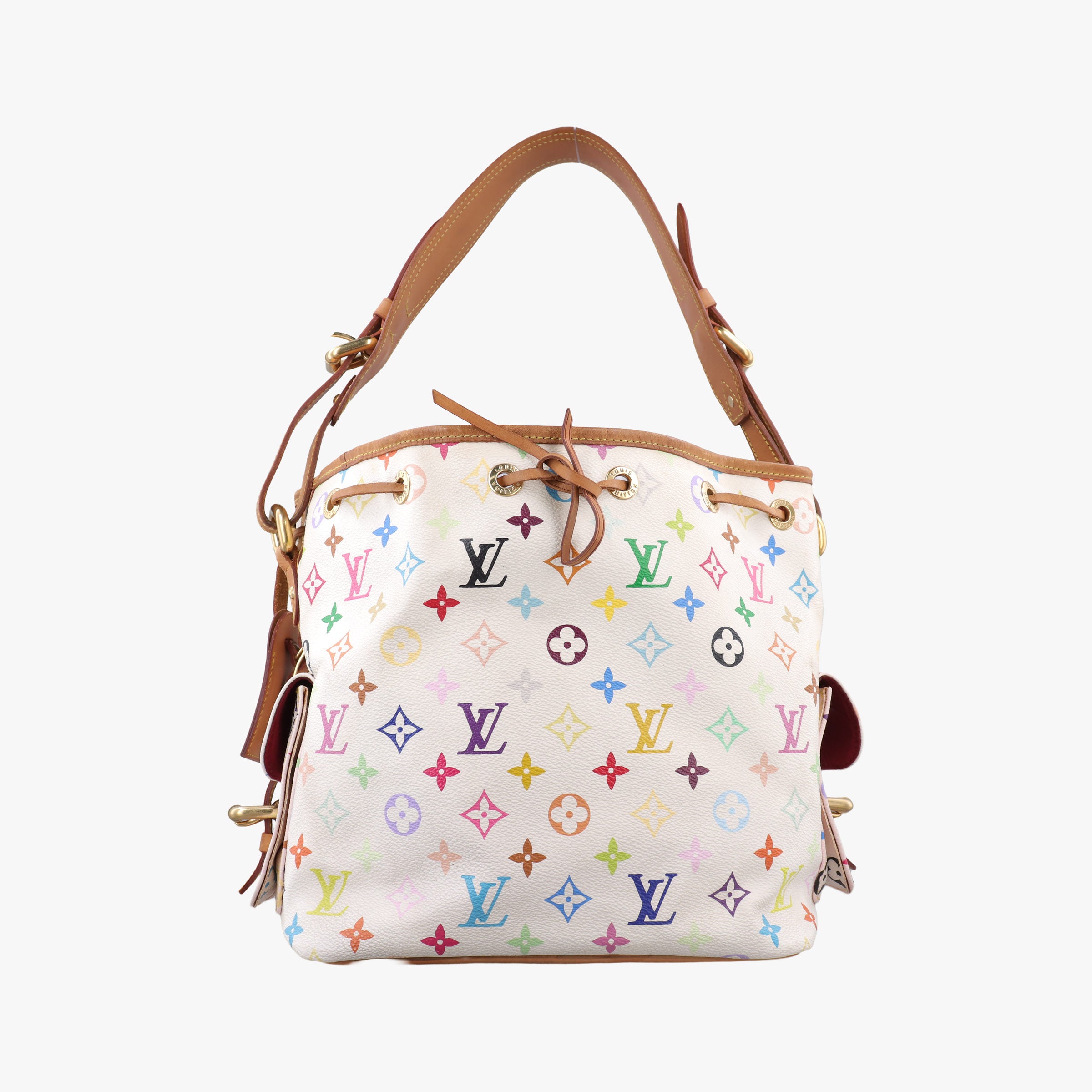 Secondhand Louis Vuitton Petit NOe white Monogram Multicolor M42229 shoulderbag | stylenewstar