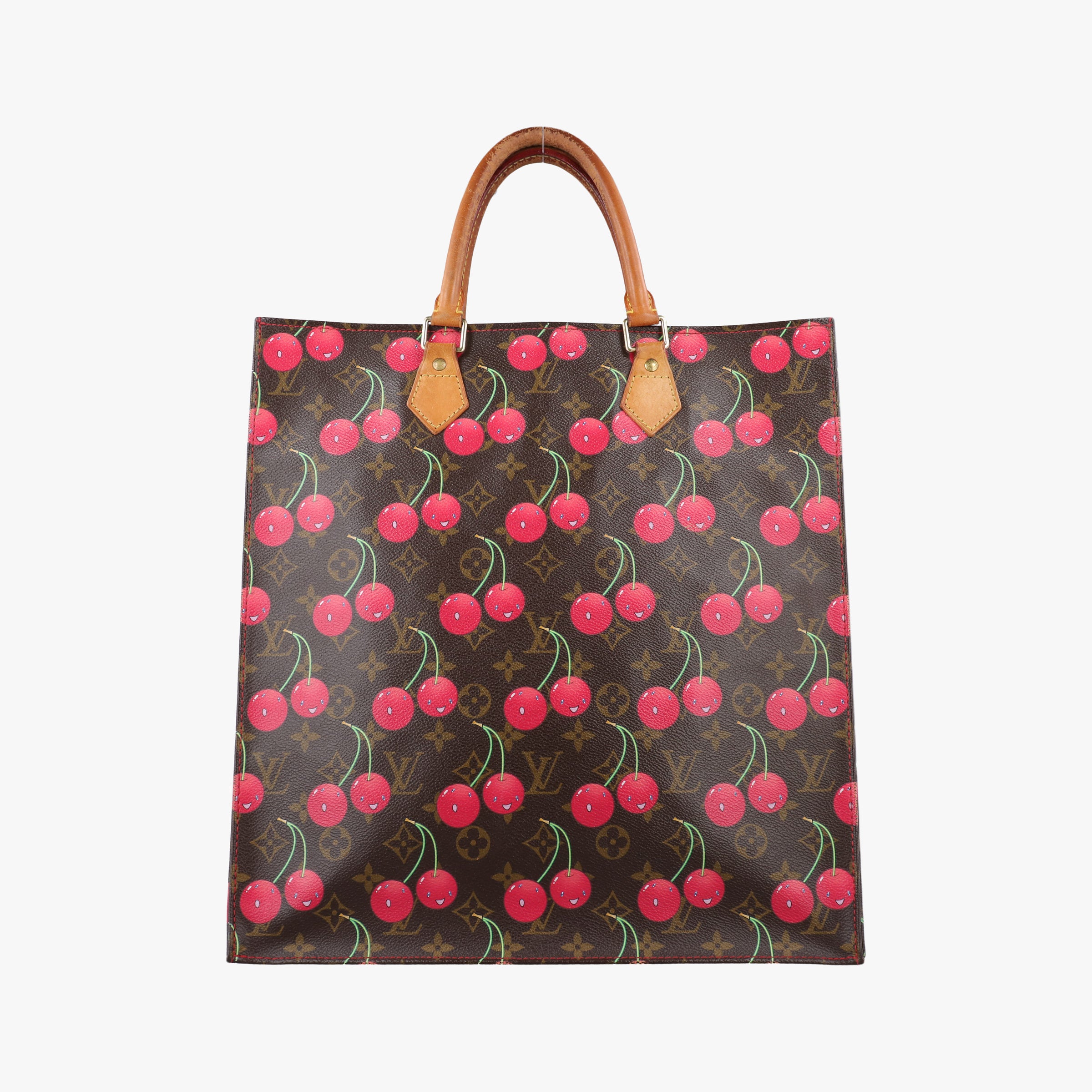 Pre-owned Louis Vuitton Cherry Sac Plat Brown×Cherry Print Monogram Canvas M95010 handbag | stylenewstar