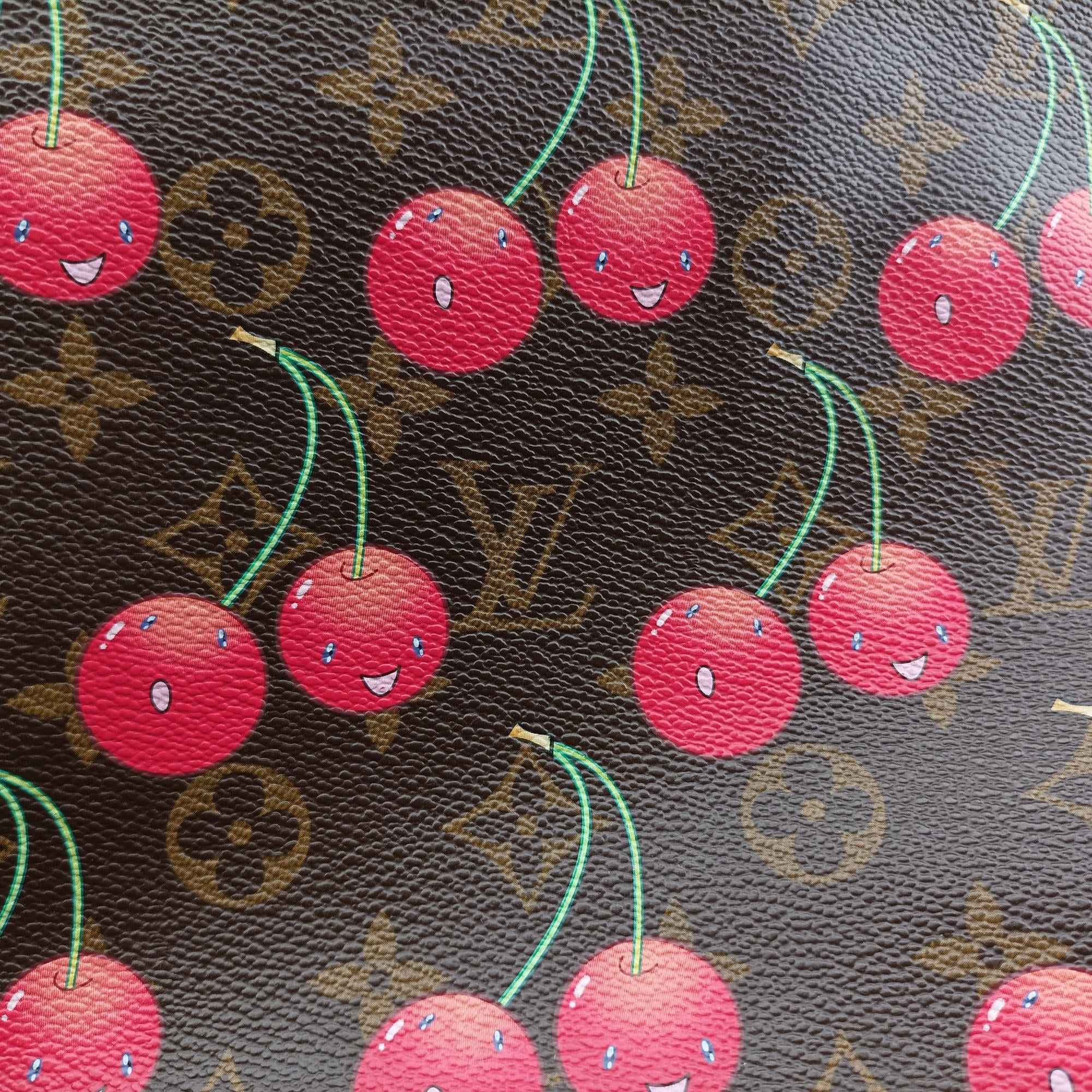 Pre-owned Louis Vuitton Cherry Sac Plat Brown×Cherry Print Monogram Canvas M95010 handbag | stylenewstar