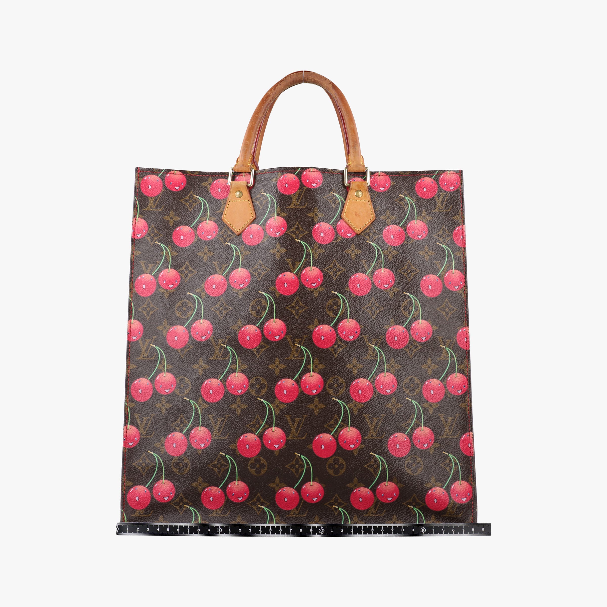 Pre-owned Louis Vuitton Cherry Sac Plat Brown×Cherry Print Monogram Canvas M95010 handbag | stylenewstar
