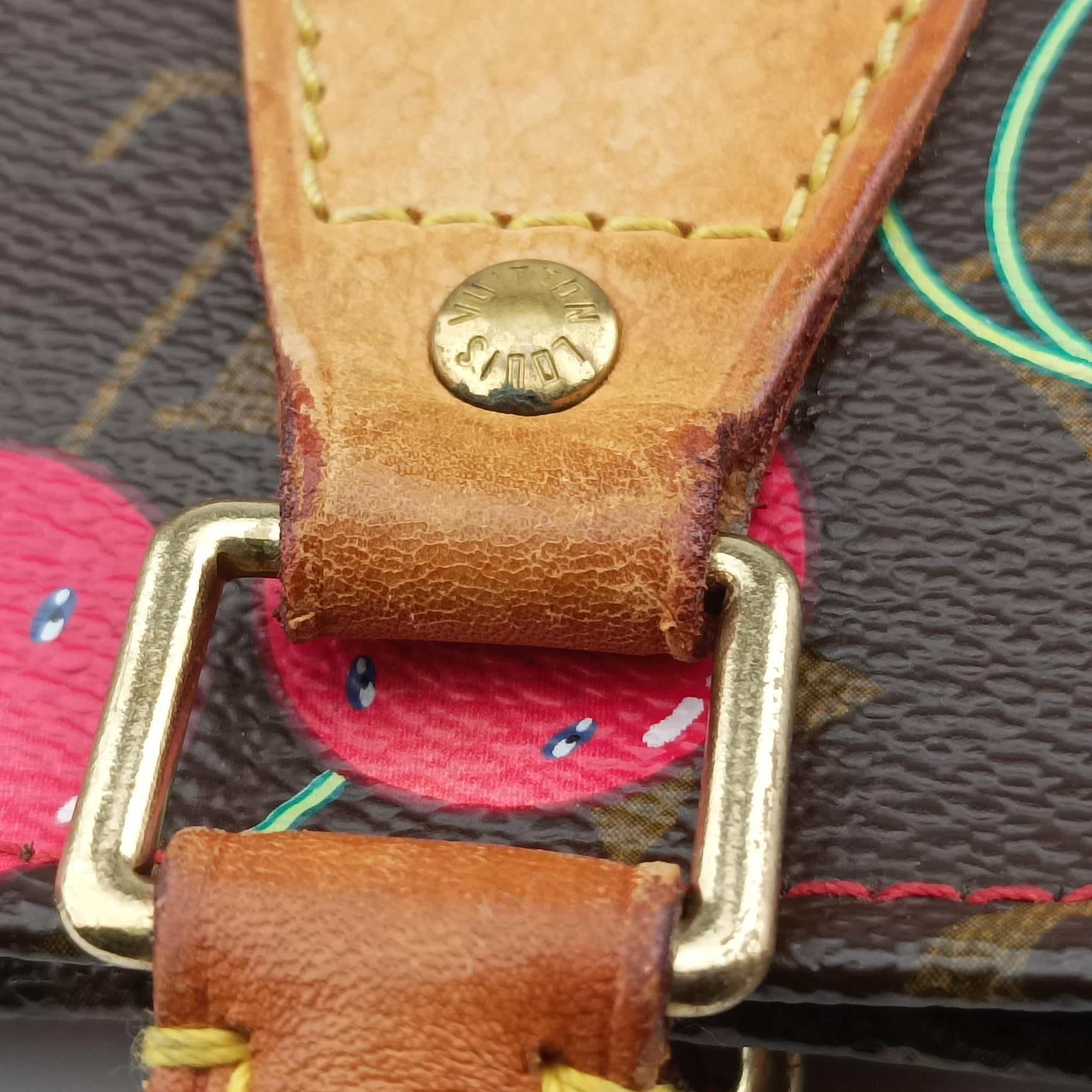 Pre-owned Louis Vuitton Cherry Sac Plat Brown×Cherry Print Monogram Canvas M95010 handbag | stylenewstar