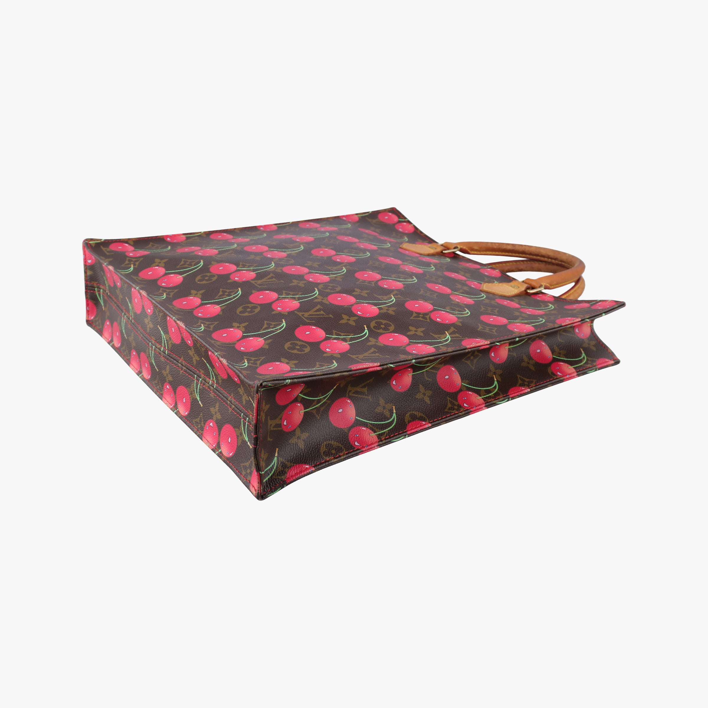 Pre-owned Louis Vuitton Cherry Sac Plat Brown×Cherry Print Monogram Canvas M95010 handbag | stylenewstar