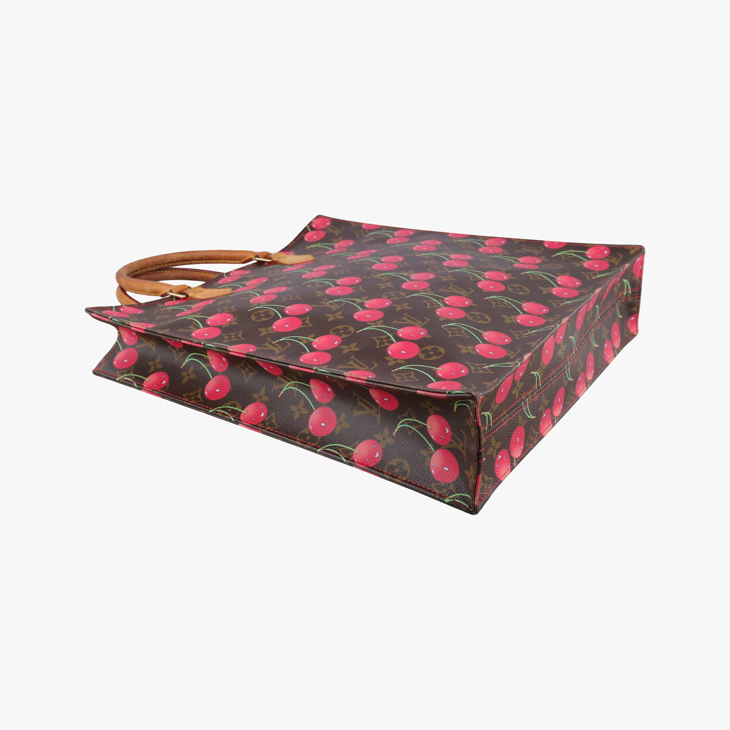 Pre-owned Louis Vuitton Cherry Sac Plat Brown×Cherry Print Monogram Canvas M95010 handbag | stylenewstar