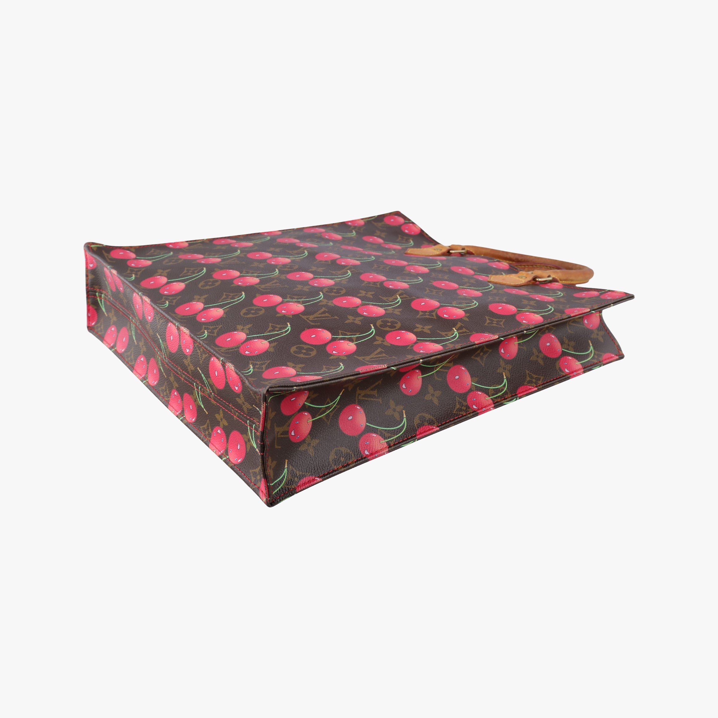 Pre-owned Louis Vuitton Cherry Sac Plat Brown×Cherry Print Monogram Canvas M95010 handbag | stylenewstar