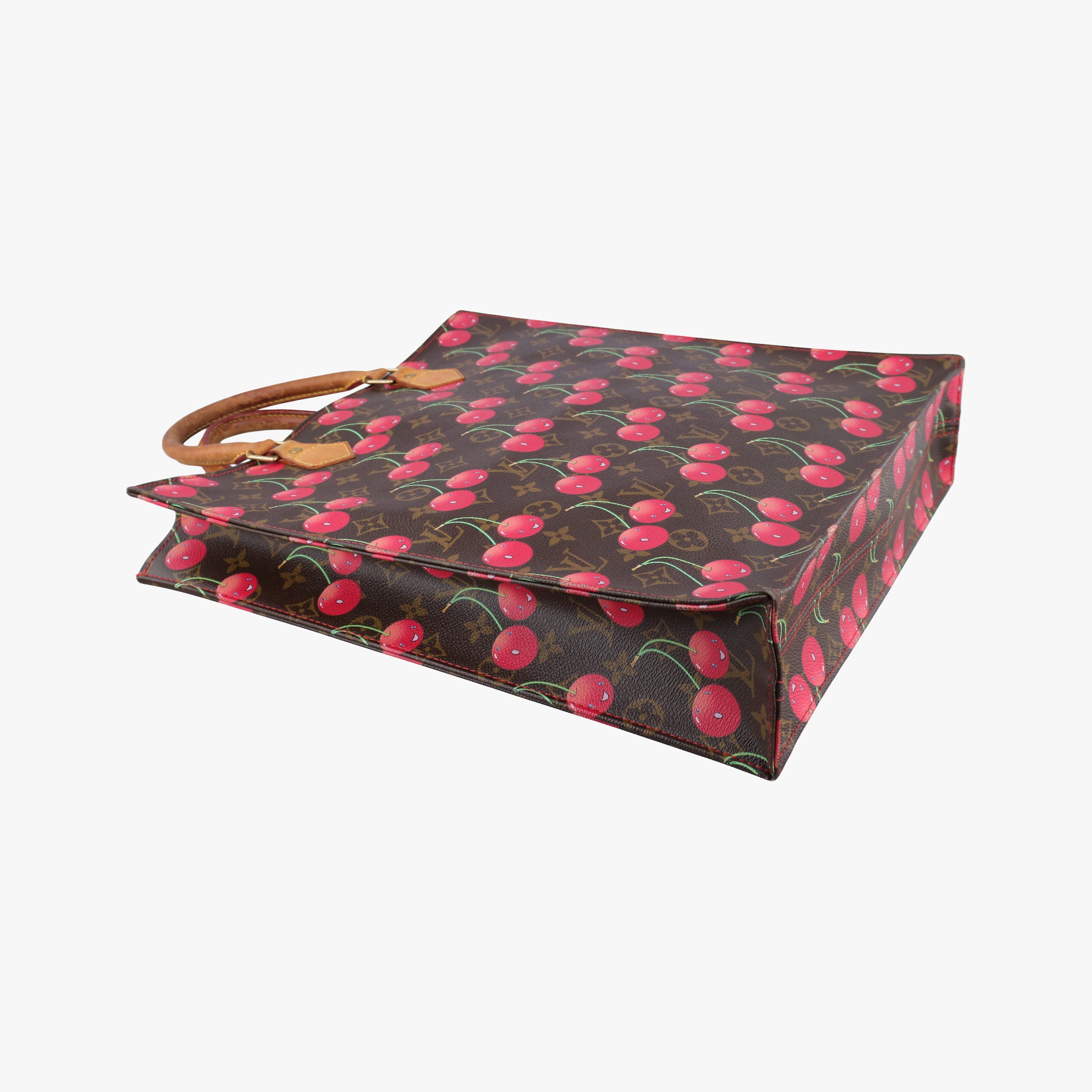 Pre-owned Louis Vuitton Cherry Sac Plat Brown×Cherry Print Monogram Canvas M95010 handbag | stylenewstar