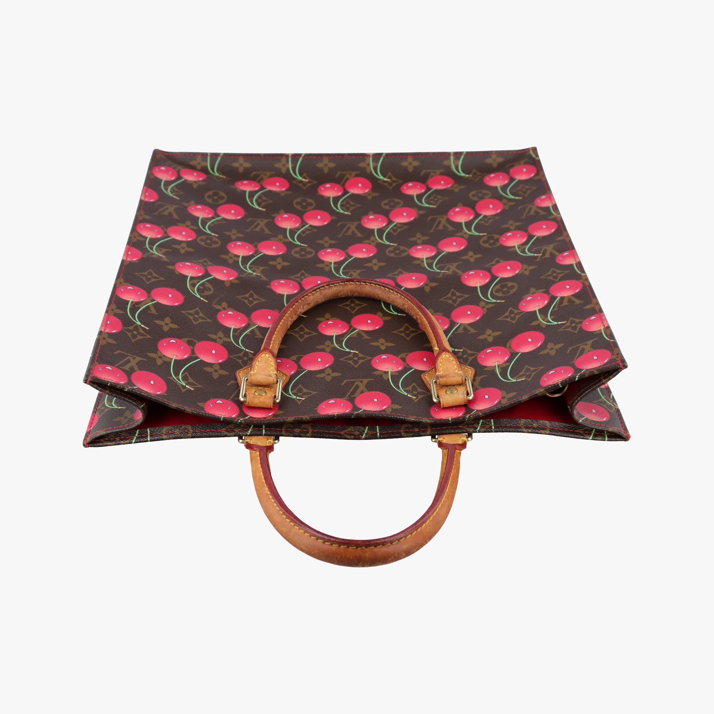 Pre-owned Louis Vuitton Cherry Sac Plat Brown×Cherry Print Monogram Canvas M95010 handbag | stylenewstar