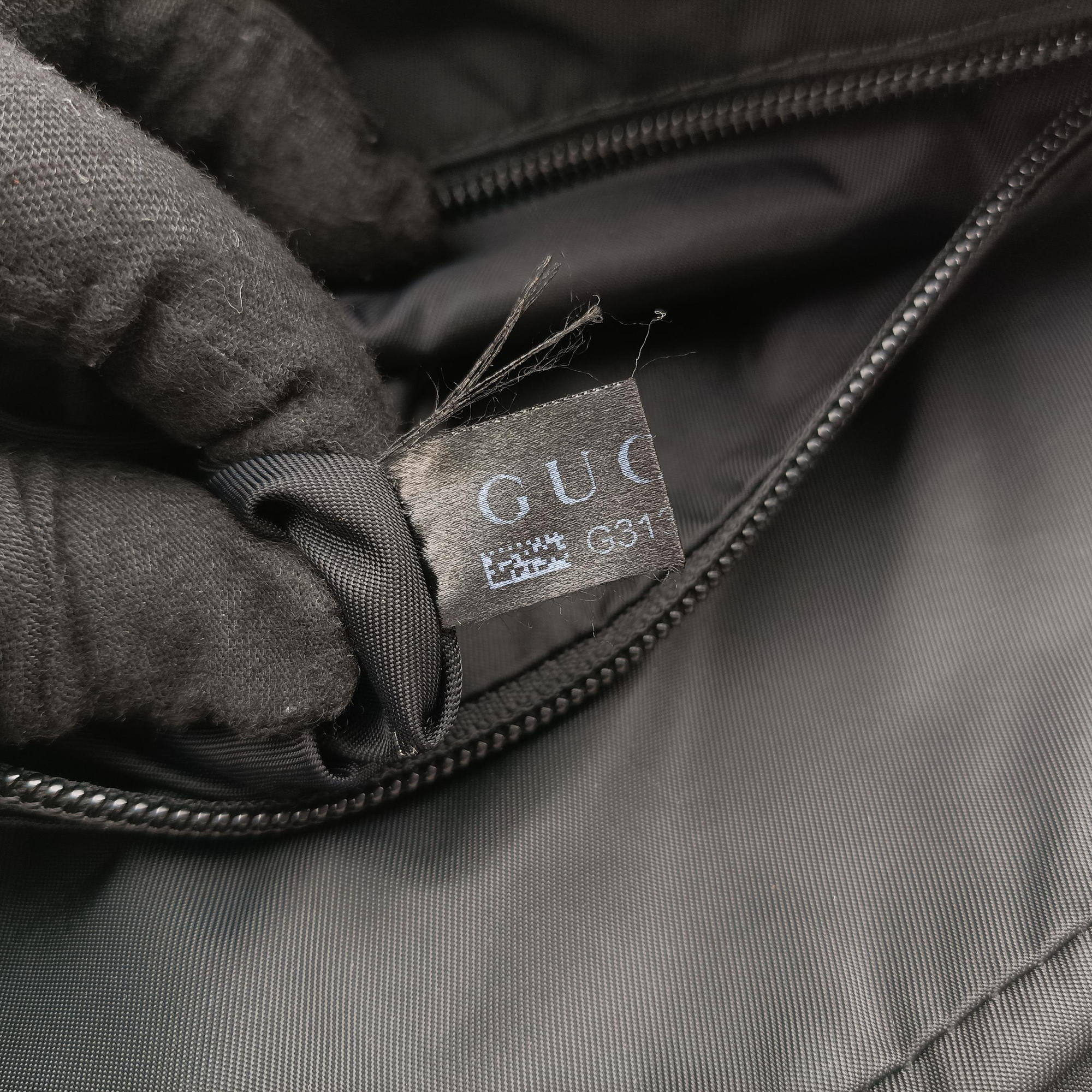Pre-owned Gucci Guccissima Black canvas×leather 162783 shoulderbag | stylenewstar