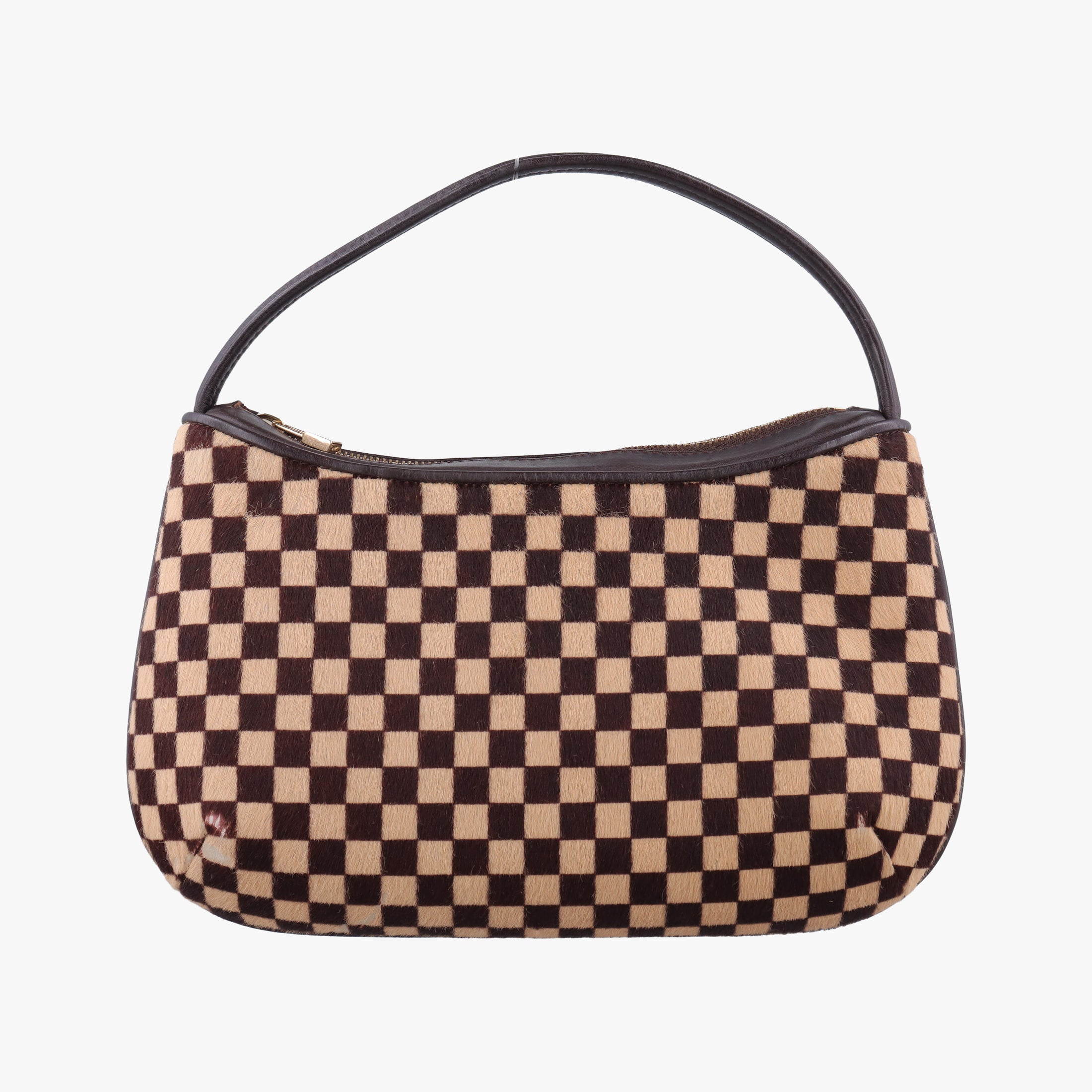 Pre-owned Louis Vuitton Damier Sauvage Brown×Beige Ponyhair M92132 handbag | stylenewstar