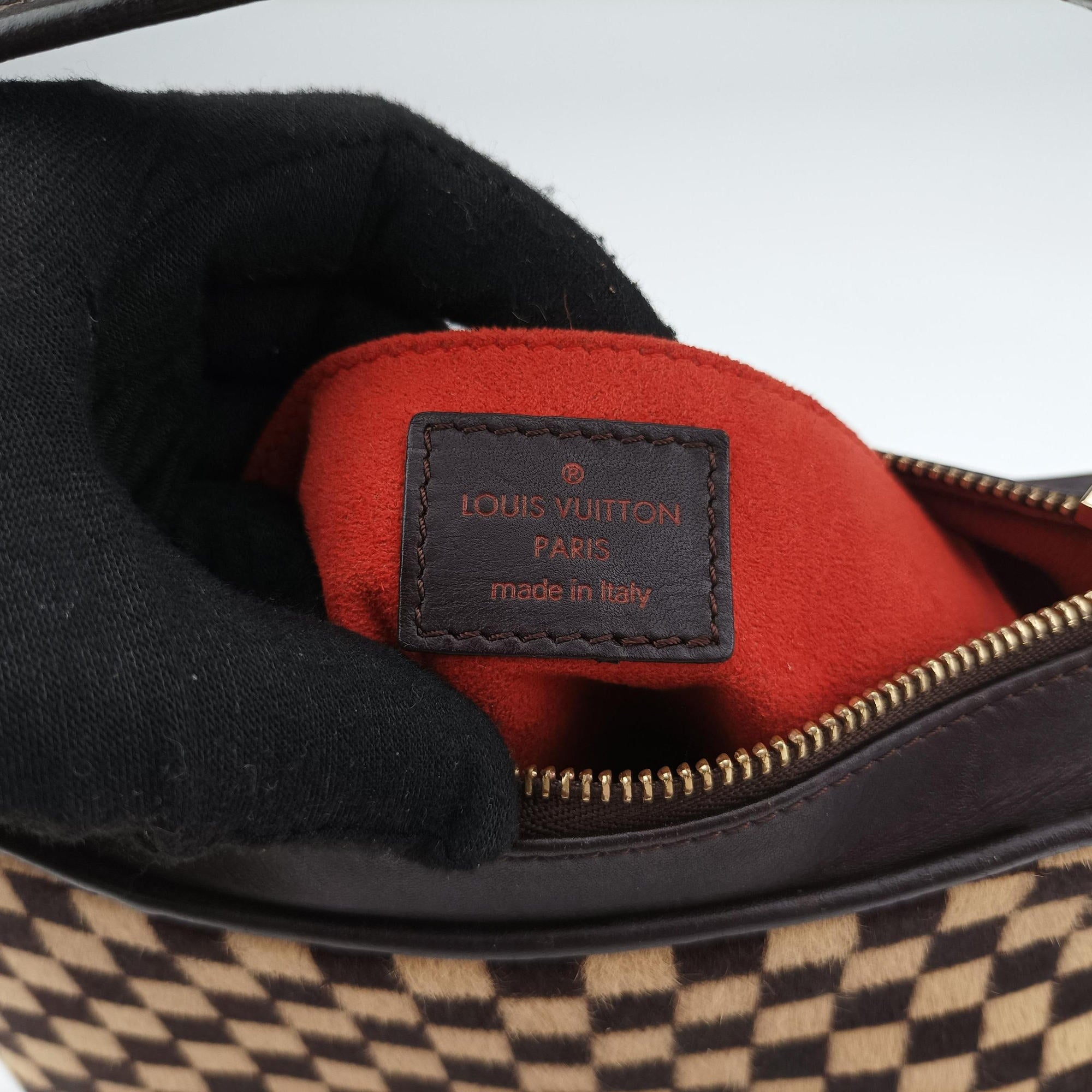 Pre-owned Louis Vuitton Damier Sauvage Brown×Beige Ponyhair M92132 handbag | stylenewstar