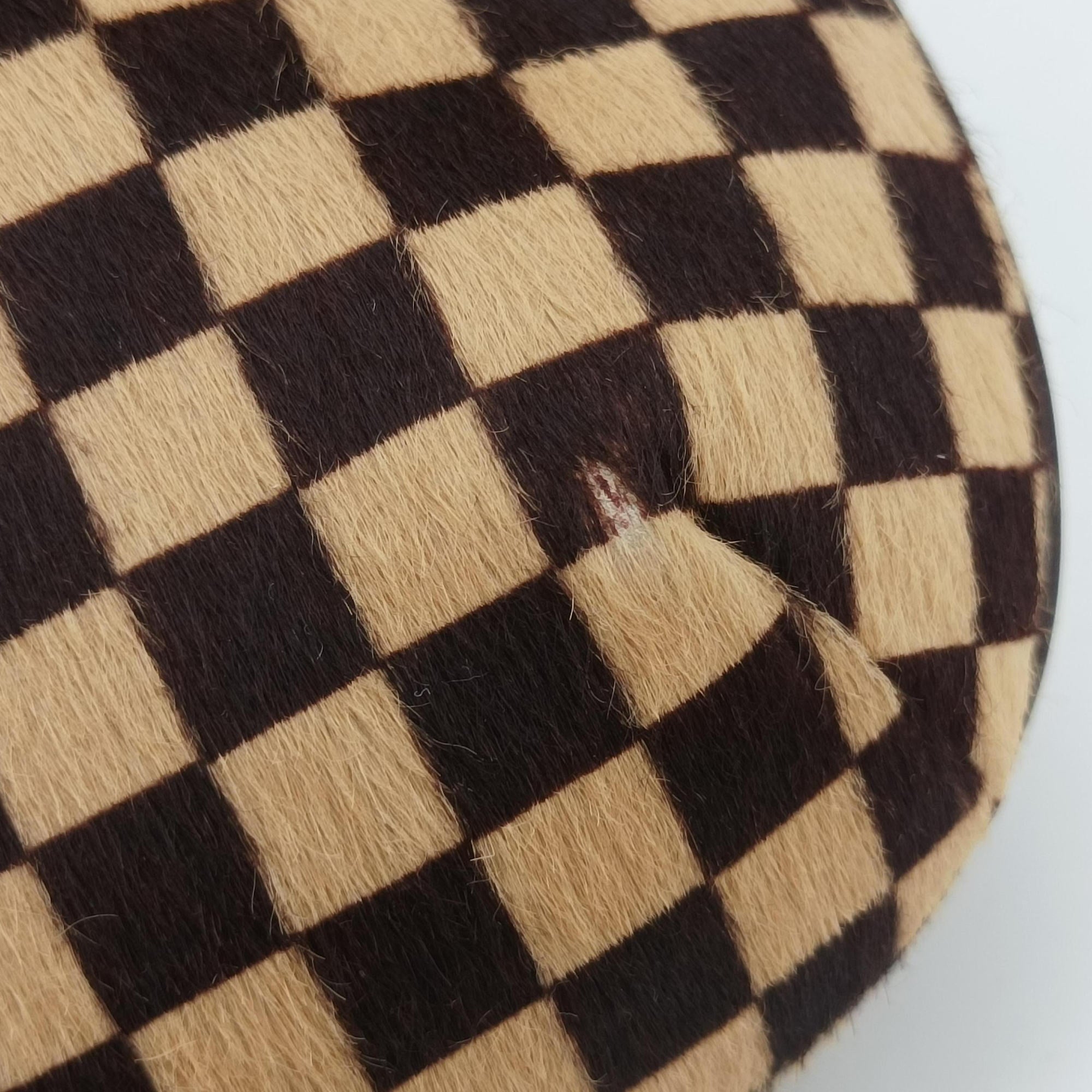 Pre-owned Louis Vuitton Damier Sauvage Brown×Beige Ponyhair M92132 handbag | stylenewstar