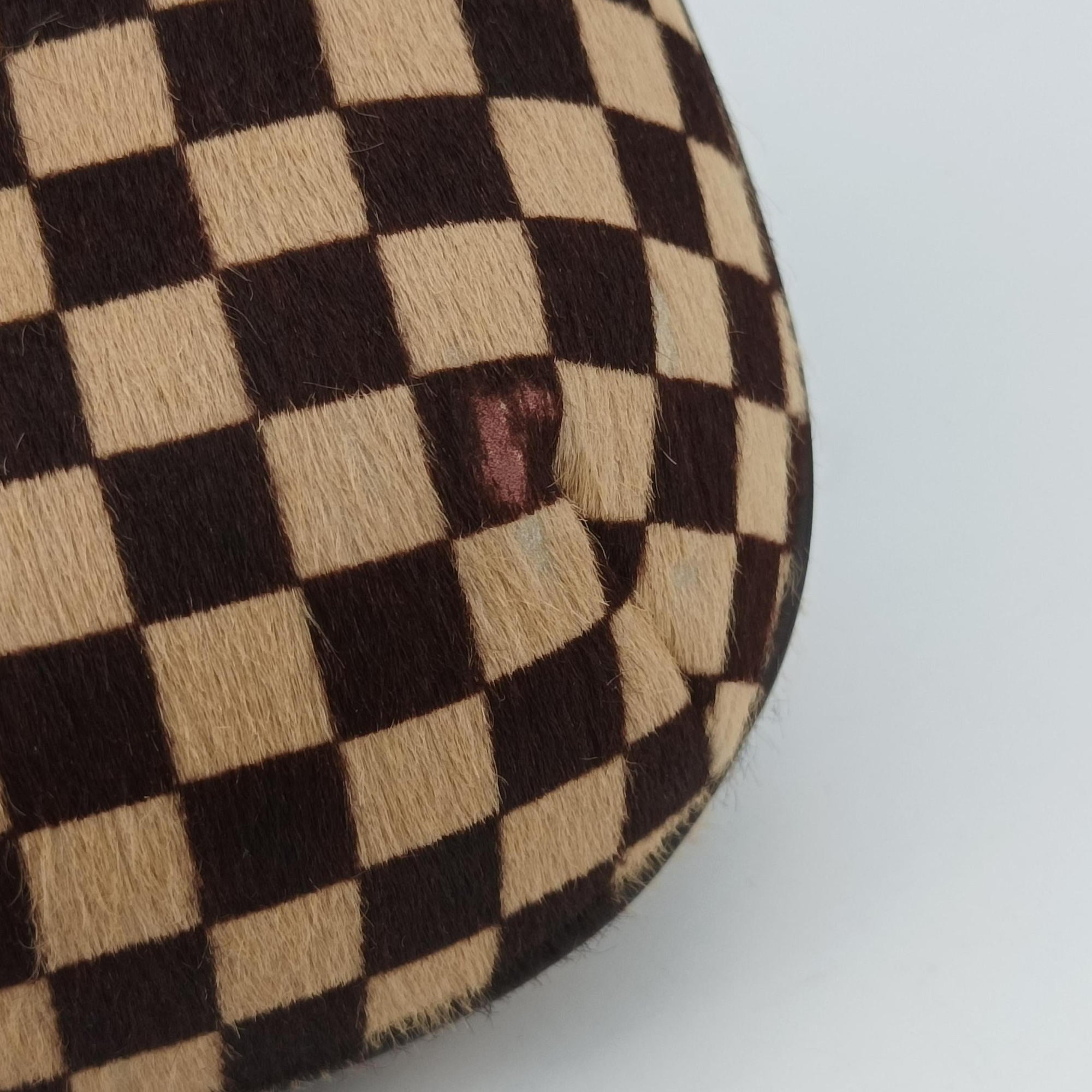 Pre-owned Louis Vuitton Damier Sauvage Brown×Beige Ponyhair M92132 handbag | stylenewstar