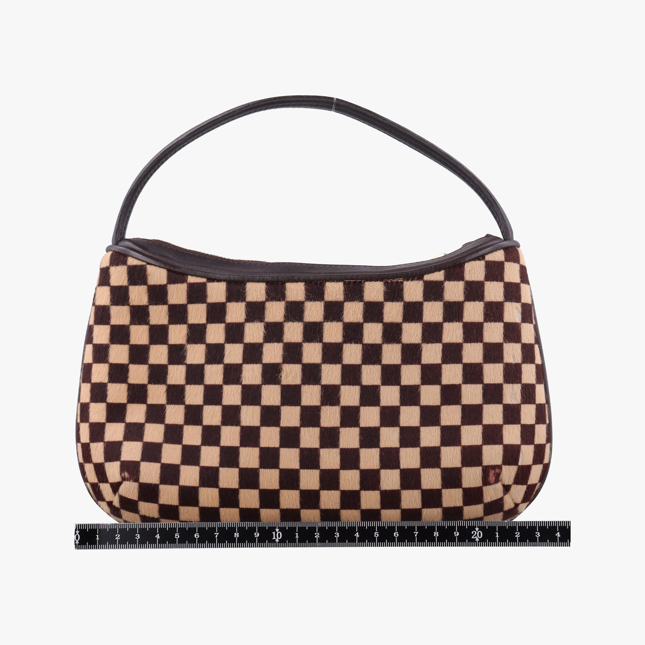 Pre-owned Louis Vuitton Damier Sauvage Brown×Beige Ponyhair M92132 handbag | stylenewstar