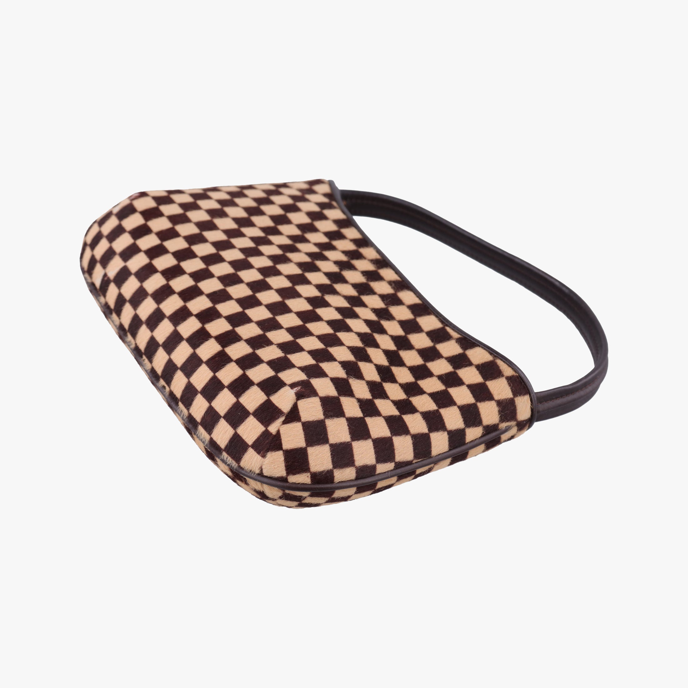 Pre-owned Louis Vuitton Damier Sauvage Brown×Beige Ponyhair M92132 handbag | stylenewstar