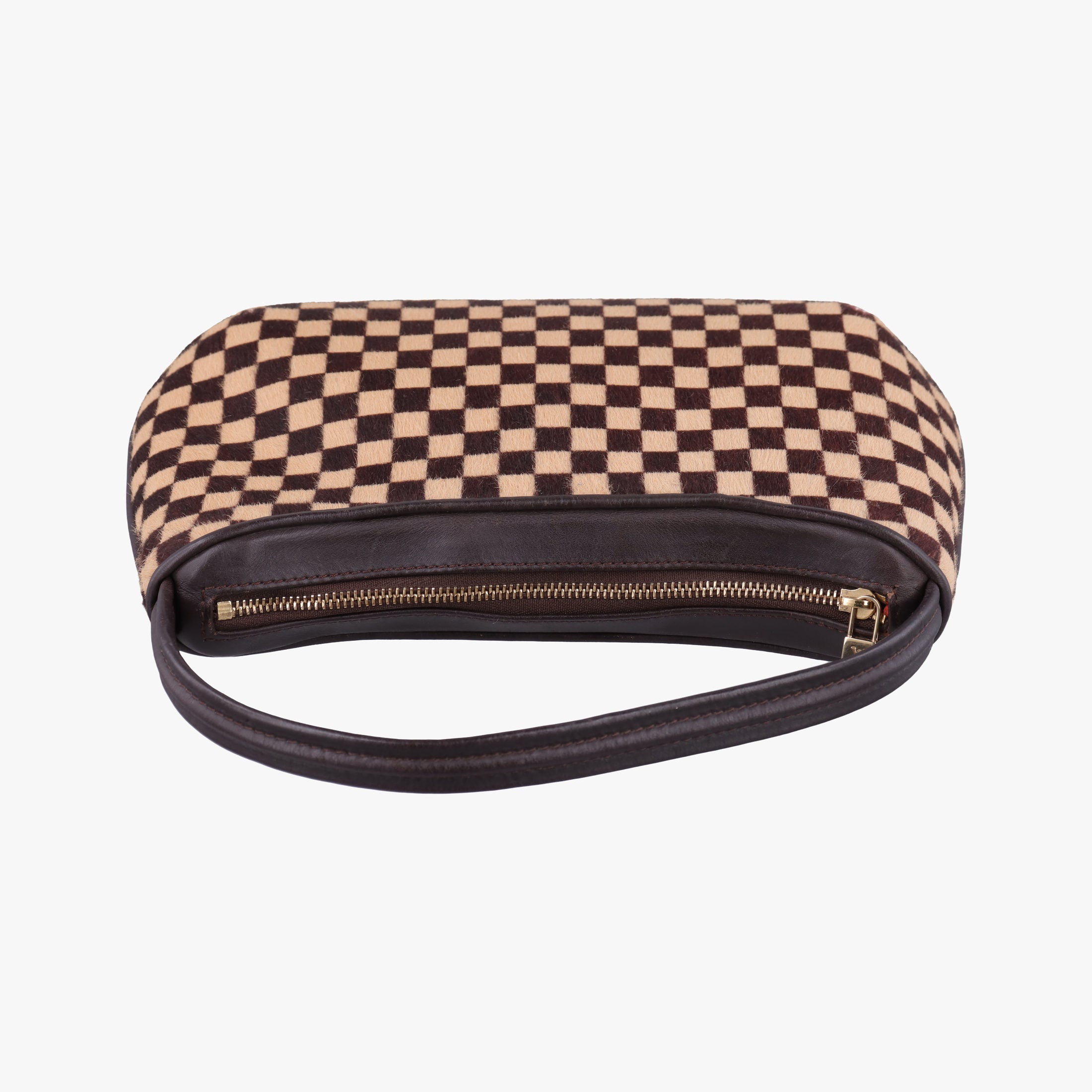 Pre-owned Louis Vuitton Damier Sauvage Brown×Beige Ponyhair M92132 handbag | stylenewstar