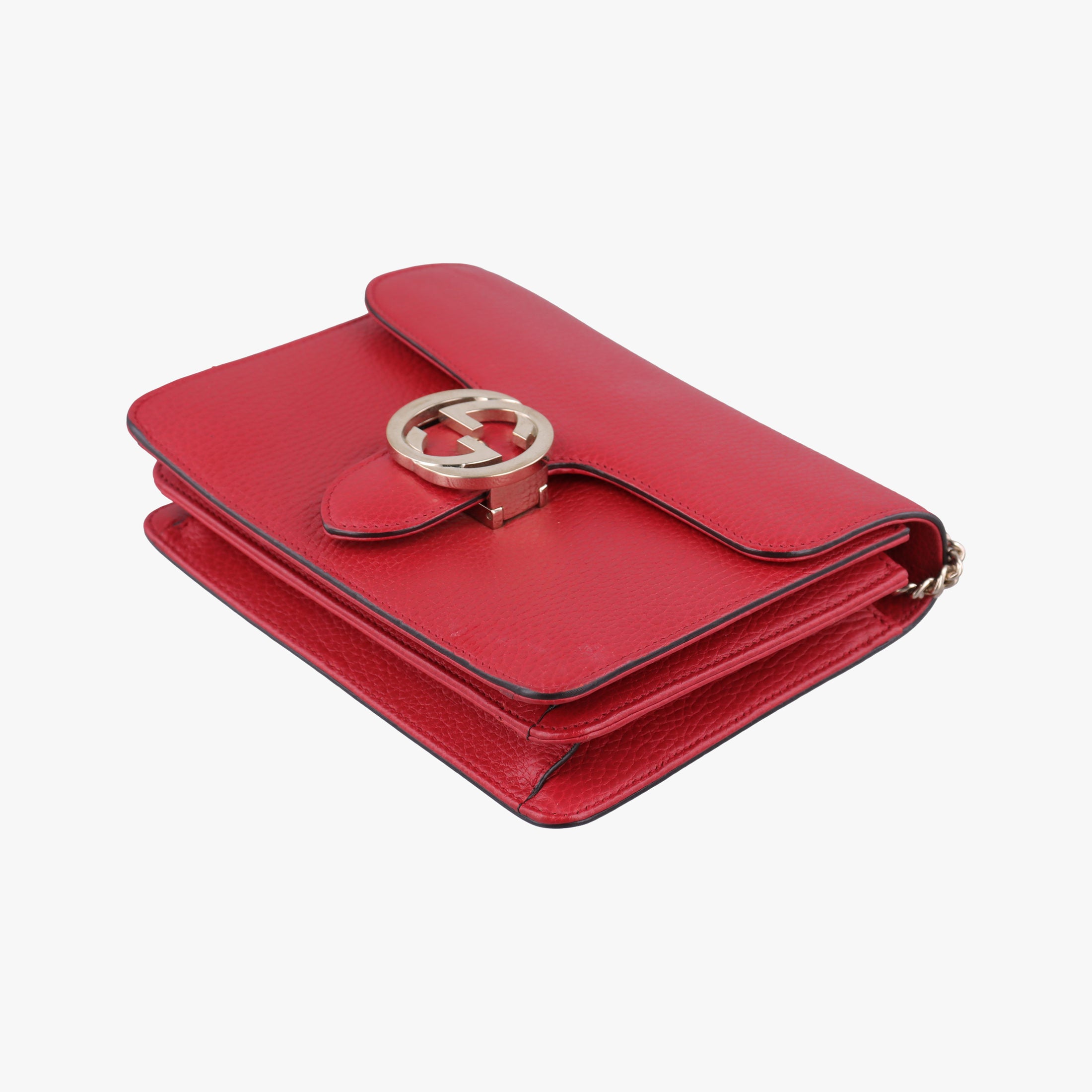 Pre-owned Gucci Interlocking G Red Leather 510304 shoulderbag | stylenewstar