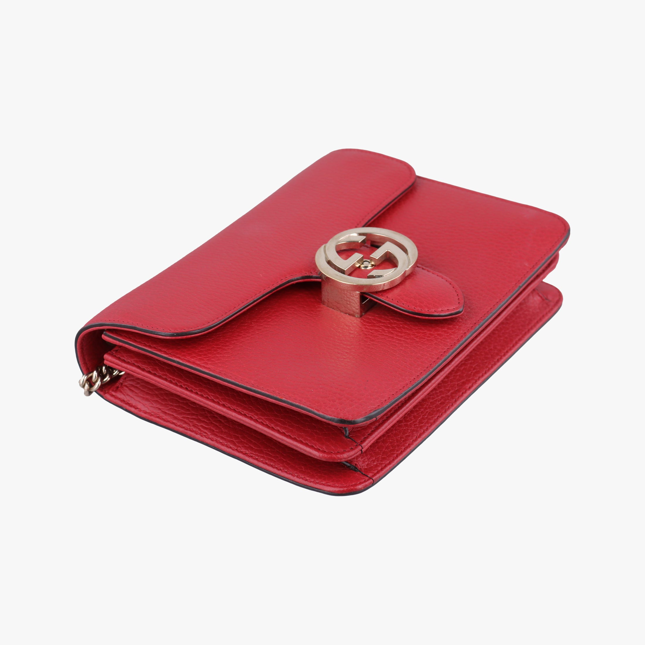 Pre-owned Gucci Interlocking G Red Leather 510304 shoulderbag | stylenewstar