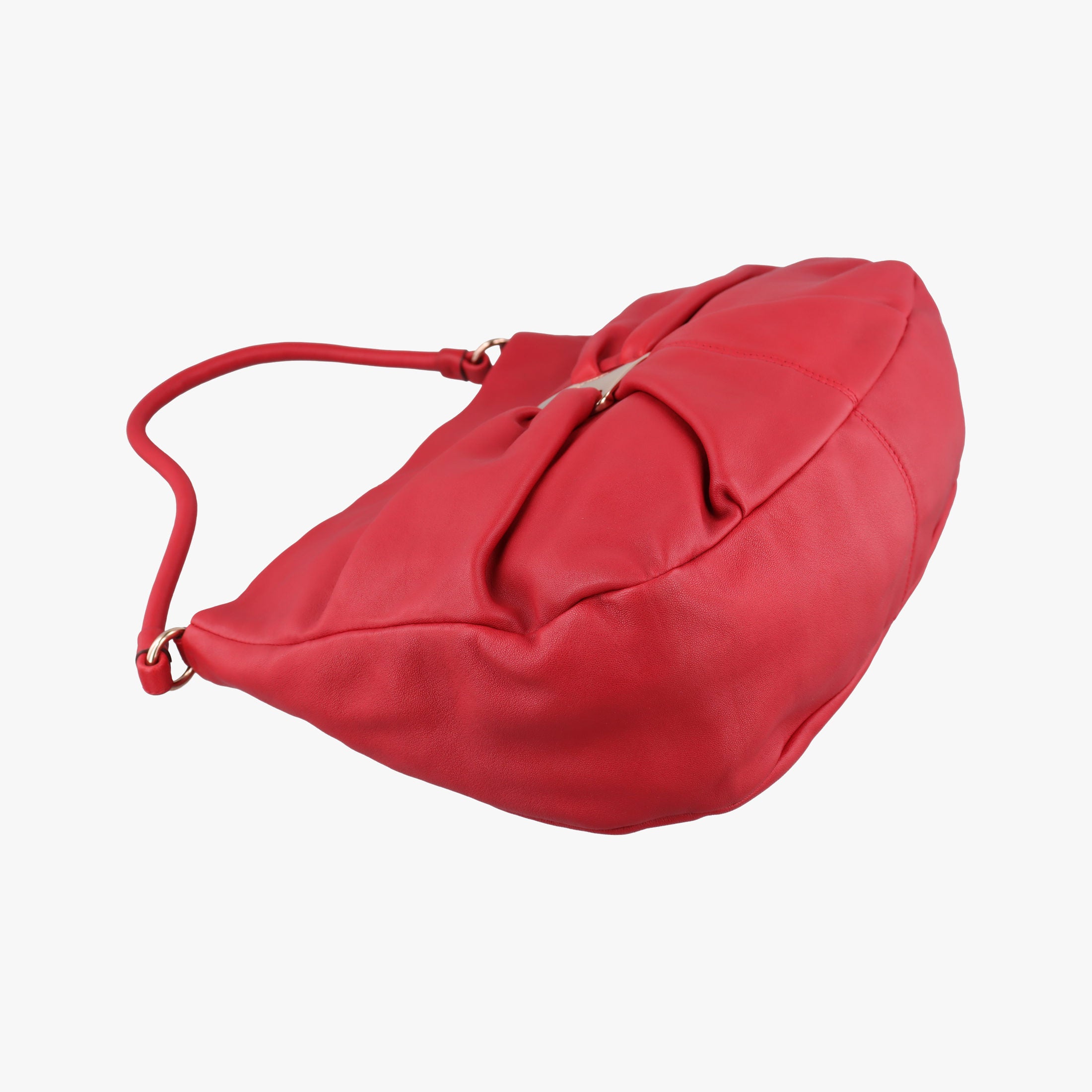 Pre-owned Ferragamo Vara Ribbon Red calfskin  shoulderbag | stylenewstar