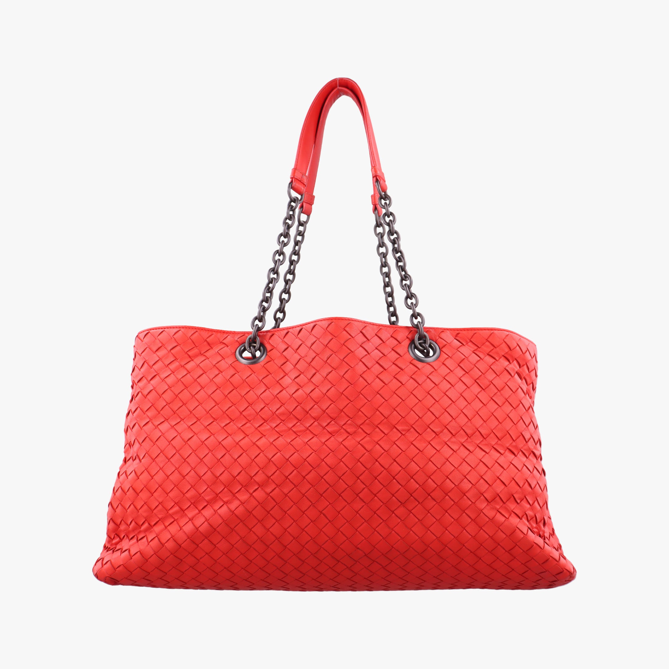 Pre-owned Bottega Veneta Intrecciato Red lambskin  shoulderbag | stylenewstar