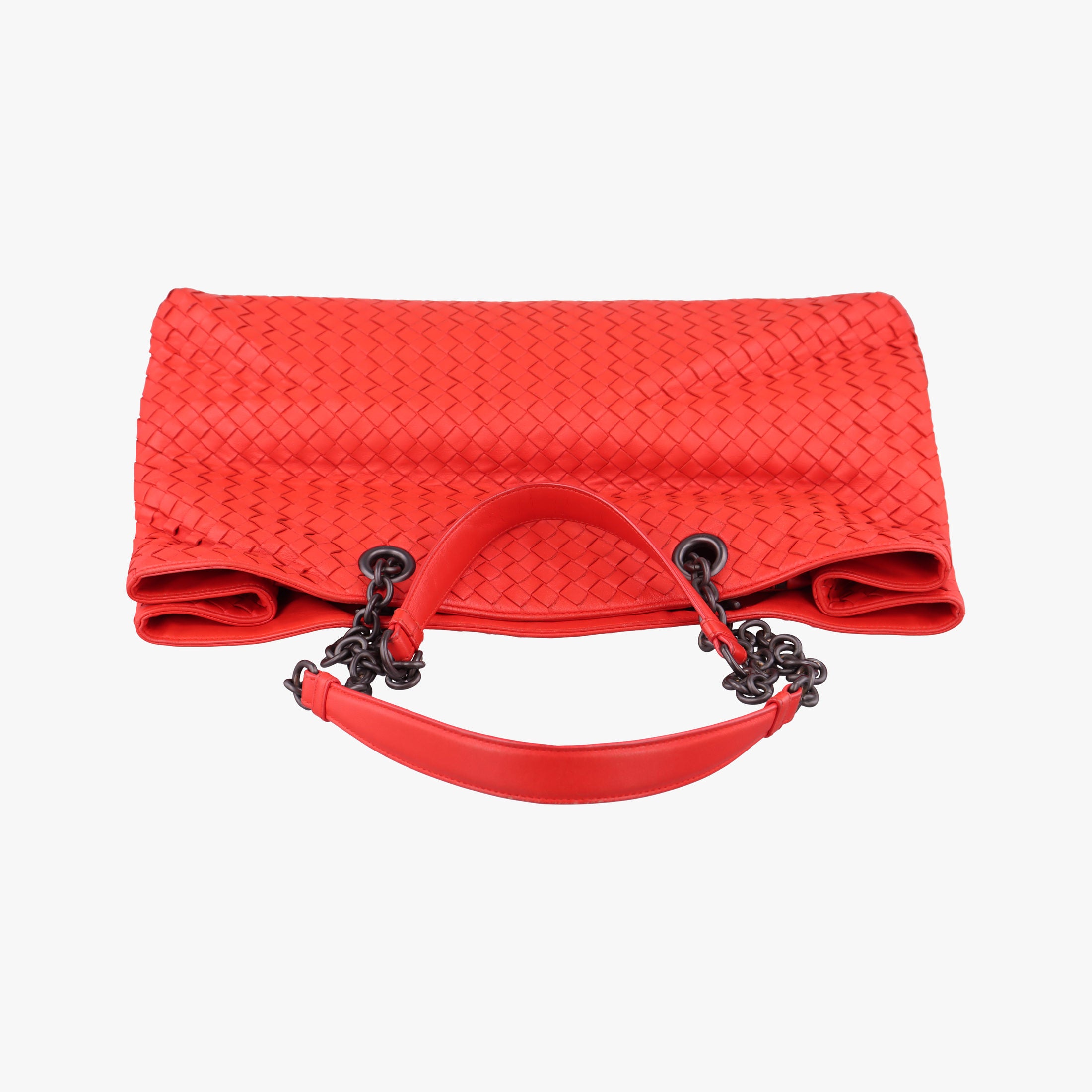 Pre-owned Bottega Veneta Intrecciato Red lambskin  shoulderbag | stylenewstar