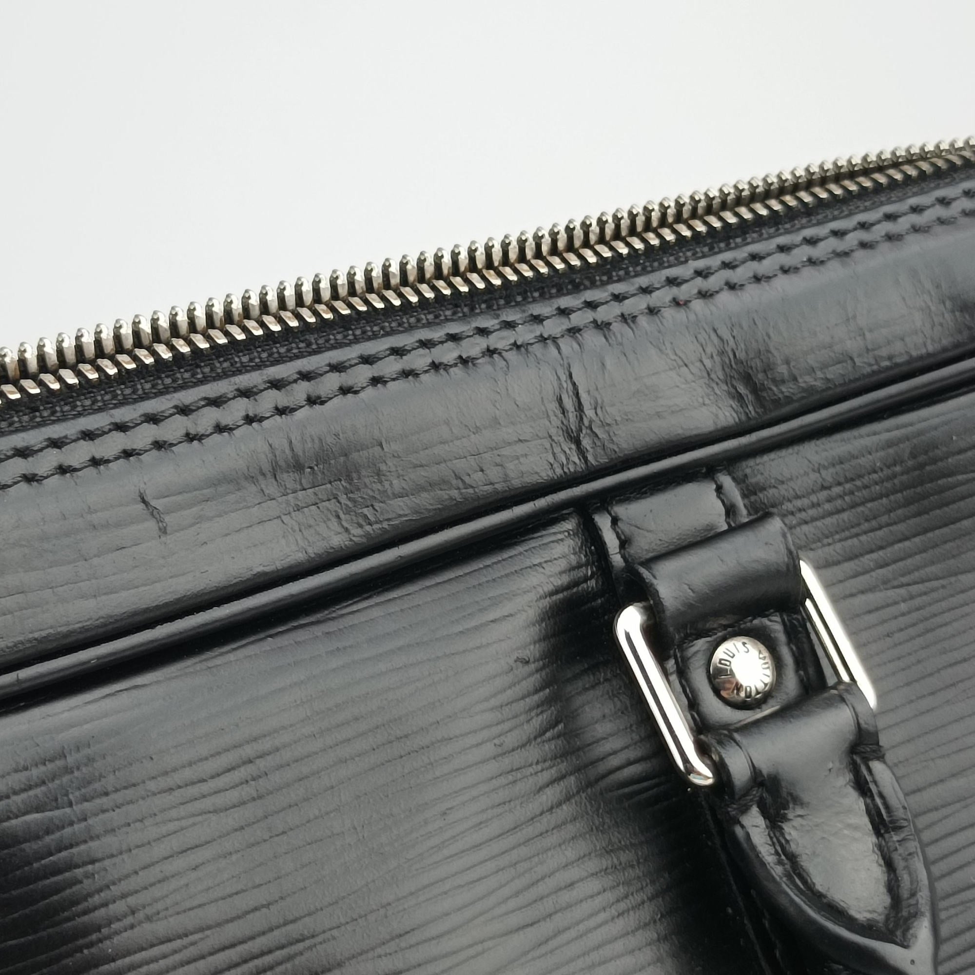 Pre-owned Louis Vuitton Porto Document Voyage Black Epi M59162 handbag | stylenewstar