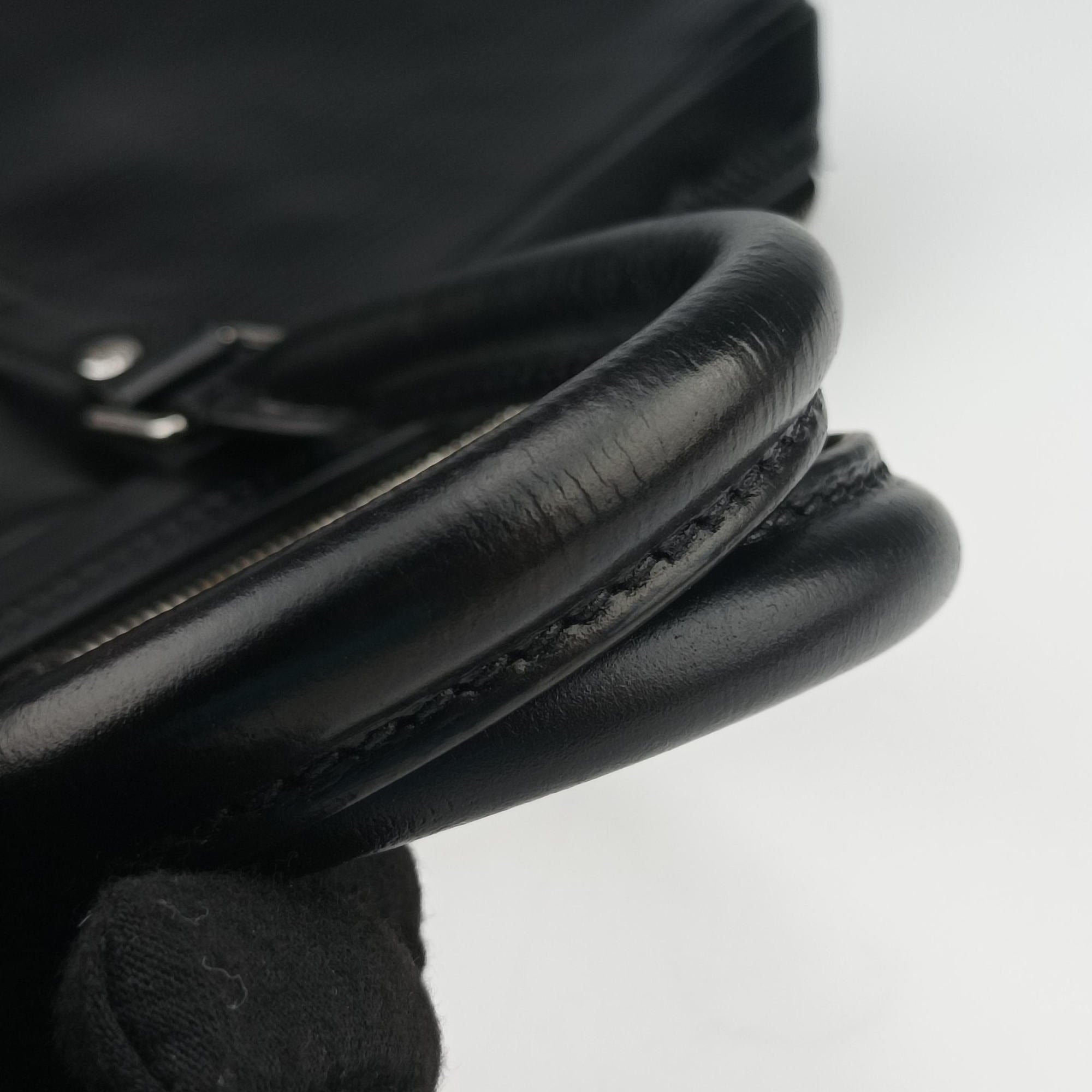 Pre-owned Louis Vuitton Porto Document Voyage Black Epi M59162 handbag | stylenewstar